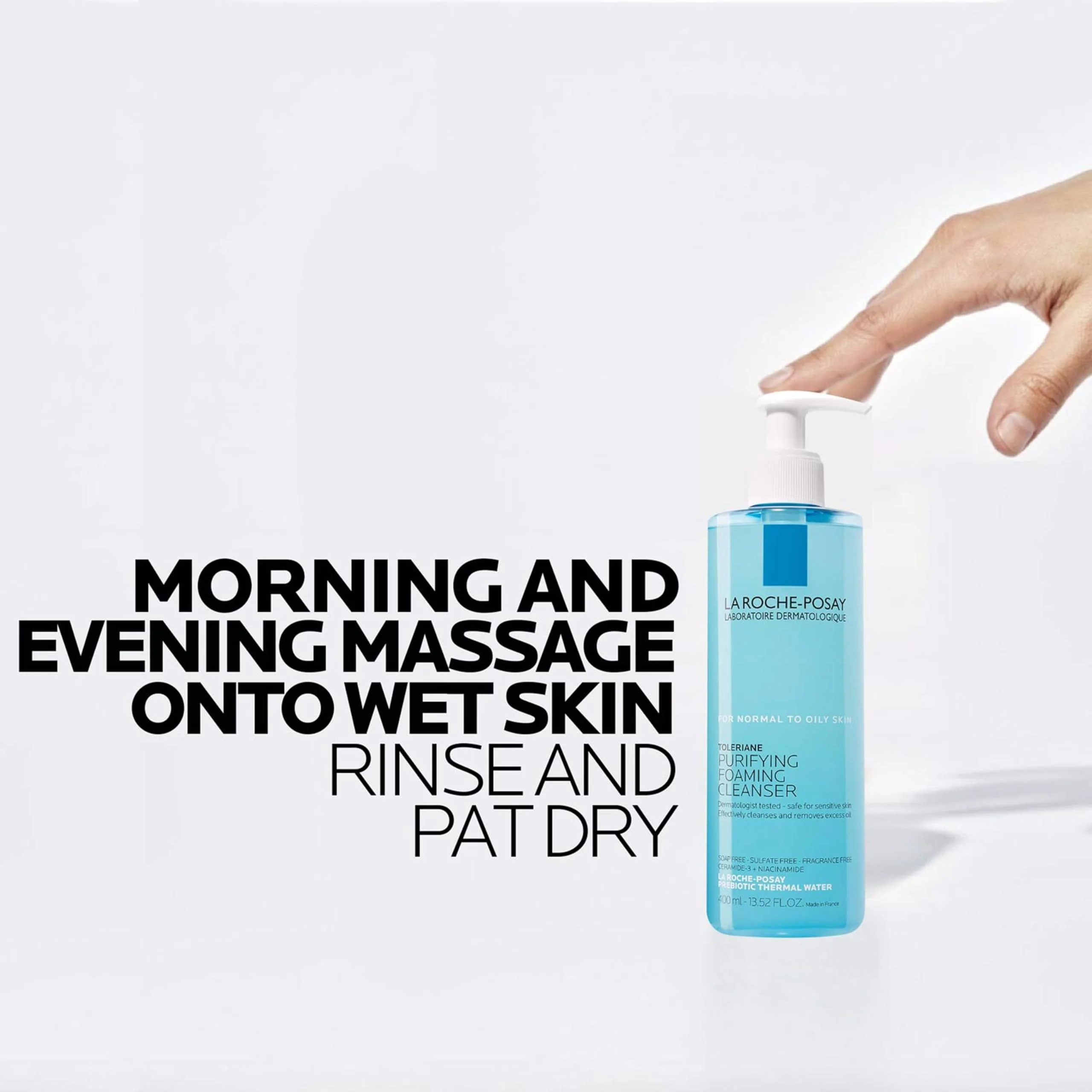La Roche-Posay Toleriane Purifying Foaming Facial Cleanser, Oil Free Face Wash for Women & Men with Niacinamide + Ceramides, Pore Cleanser Safe For Sensitive Skin, Won’t Dry Out Skin, Soap Free, 400ml - Image 6