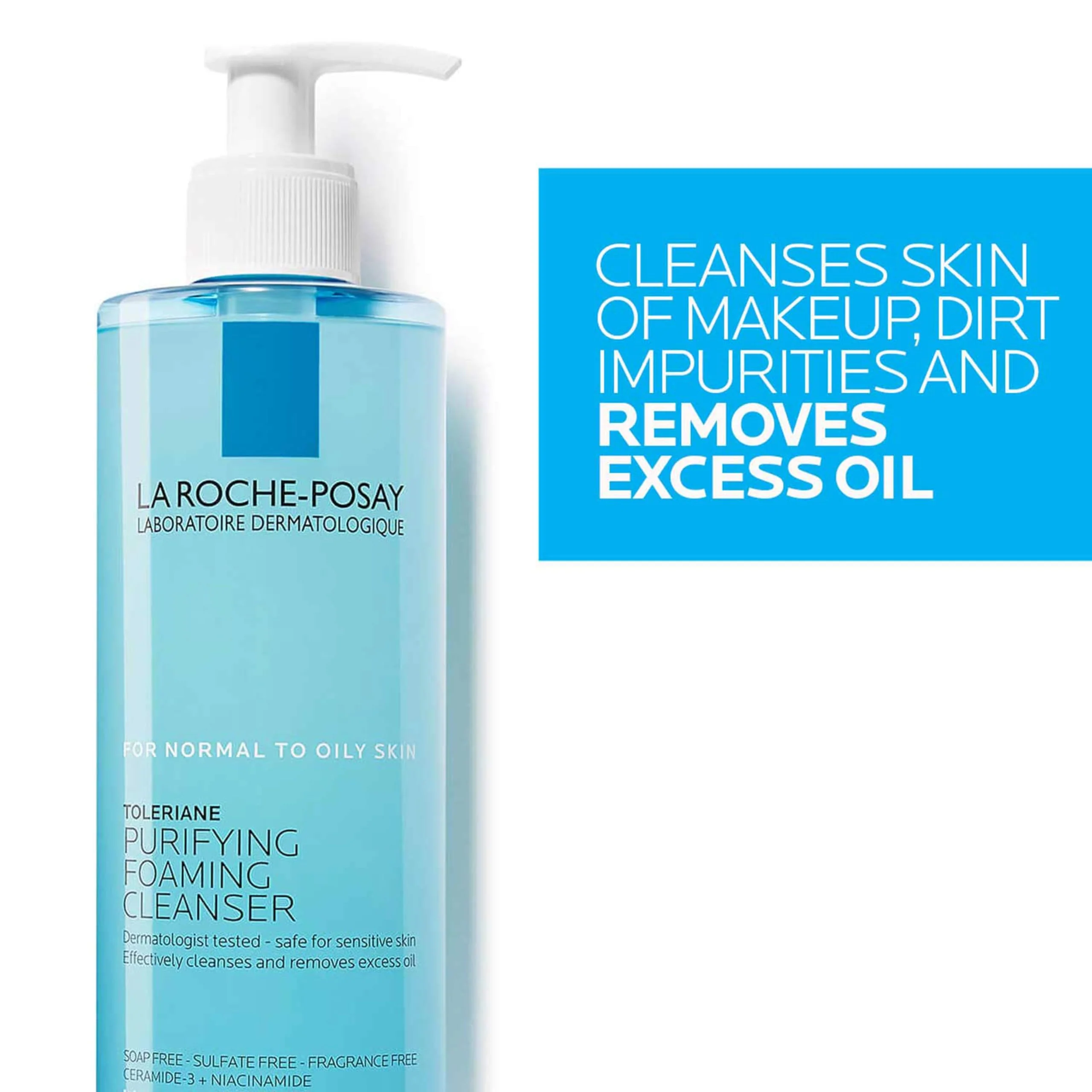 La Roche-Posay Toleriane Purifying Foaming Facial Cleanser, Oil Free Face Wash for Women & Men with Niacinamide + Ceramides, Pore Cleanser Safe For Sensitive Skin, Won’t Dry Out Skin, Soap Free, 400ml - Image 9