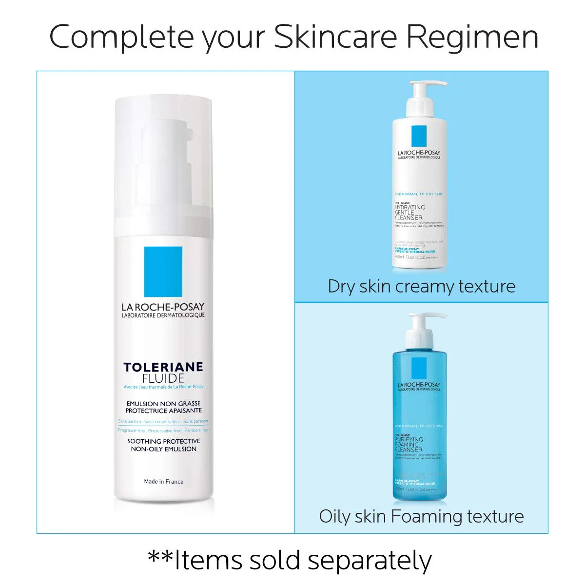 La Roche-Posay Toleriane Sensitive Fluide Protective Moisturizer, Lightweight Oil-Free Face Moisturizer, For Sensitive Skin - Image 2