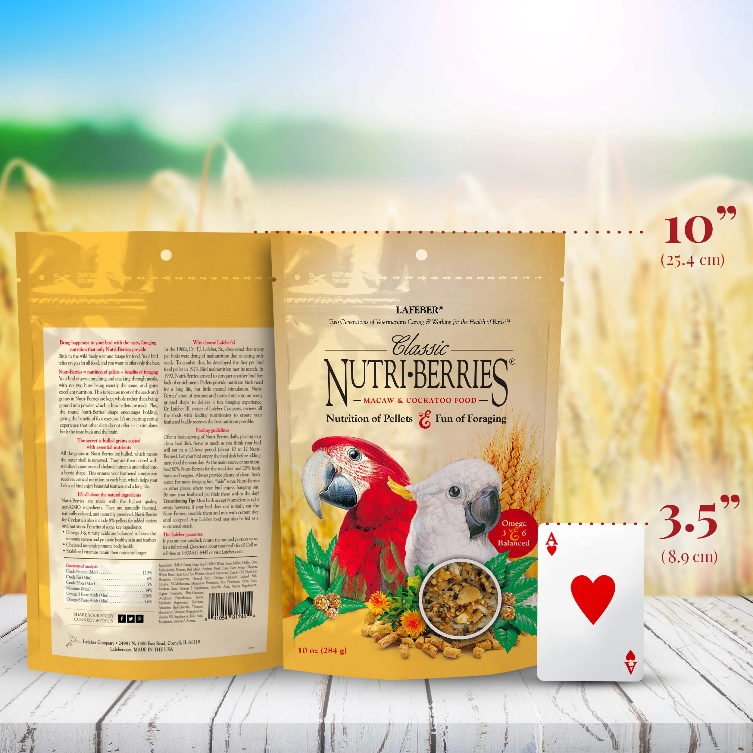 LAFEBER'S Classic Nutri-Berries Pet Bird Food, Made with Non-GMO and Human-Grade Ingredients, for Macaws and Cockatoos, 10 oz - Image 2