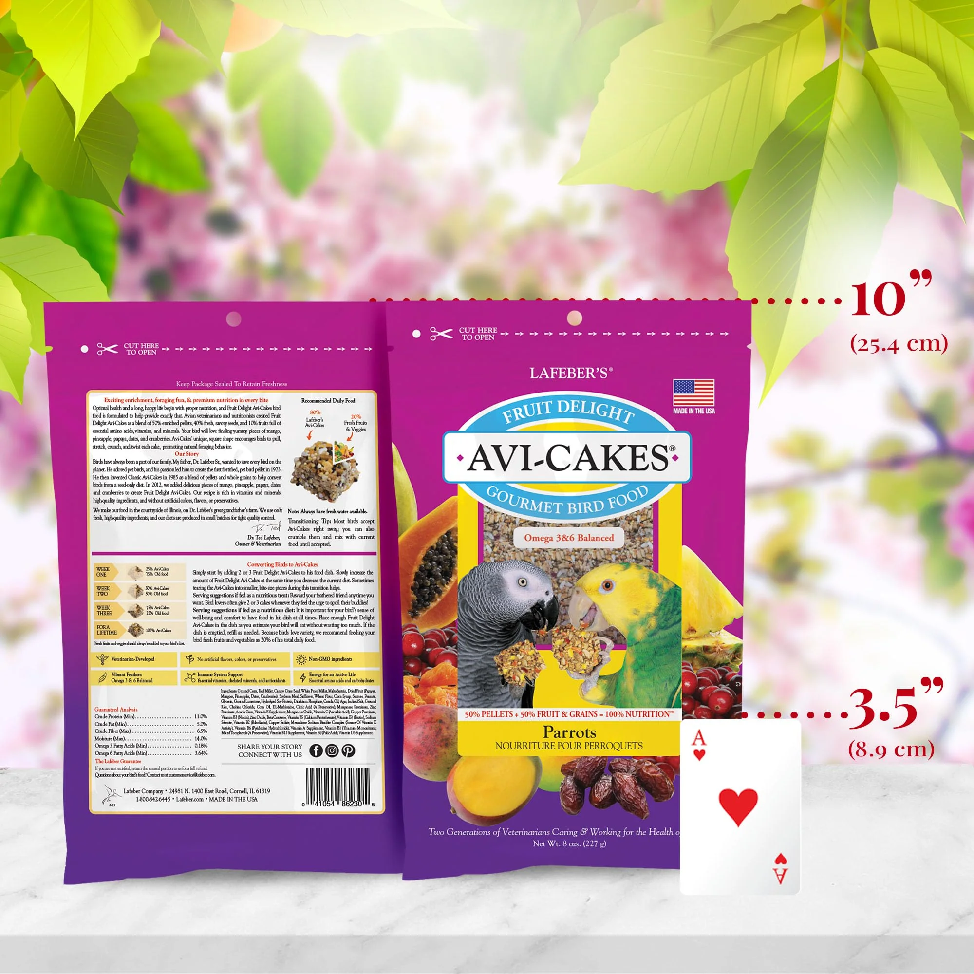 LAFEBER'S Fruit Delight Avi-Cakes Pet Bird Food, Made with Non-GMO and Human-Grade Ingredients, for Parrots (8 oz Pack of 1) - Image 5