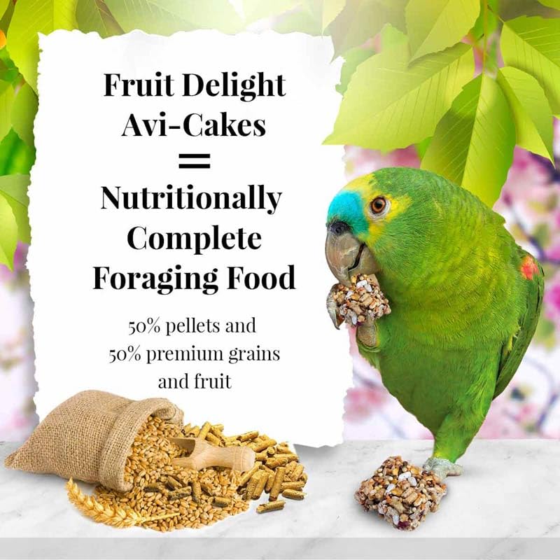 LAFEBER'S Fruit Delight Avi-Cakes Pet Bird Food, Made with Non-GMO and Human-Grade Ingredients, for Parrots (8 oz Pack of 1) - Image 6