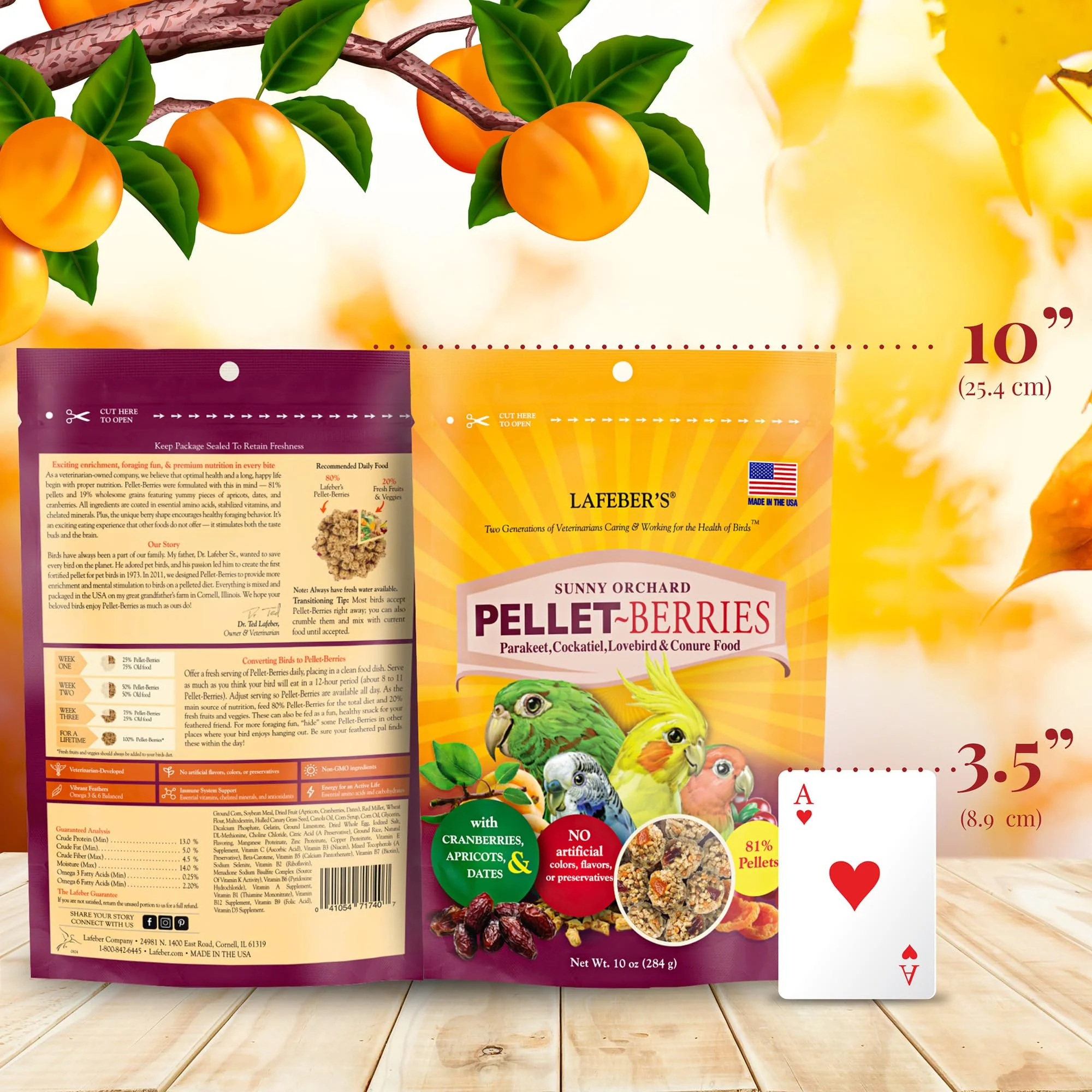 LAFEBER'S Pellet-Berries Pet Bird Food, Made with Non-GMO and Human-Grade Ingredients, for Cockatiels, Conures, Parakeets (Budgies), Lovebirds (PelletBerries 10 oz) - Image 3