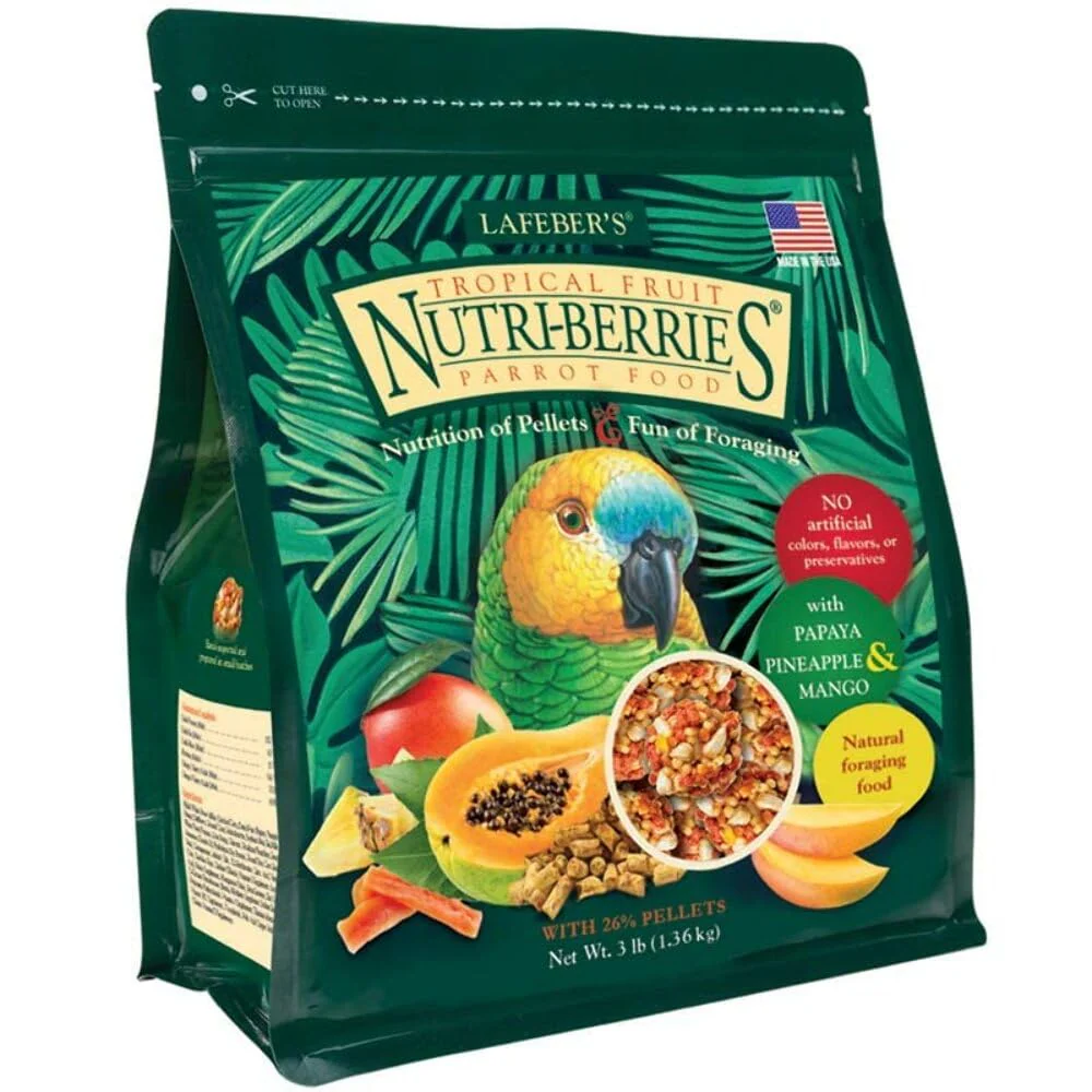 LAFEBER'S Tropical Fruit Nutri-Berries Pet Bird Food, Made with Non-GMO and Human-Grade Ingredients, for Parrots, 3 lb - Image 5
