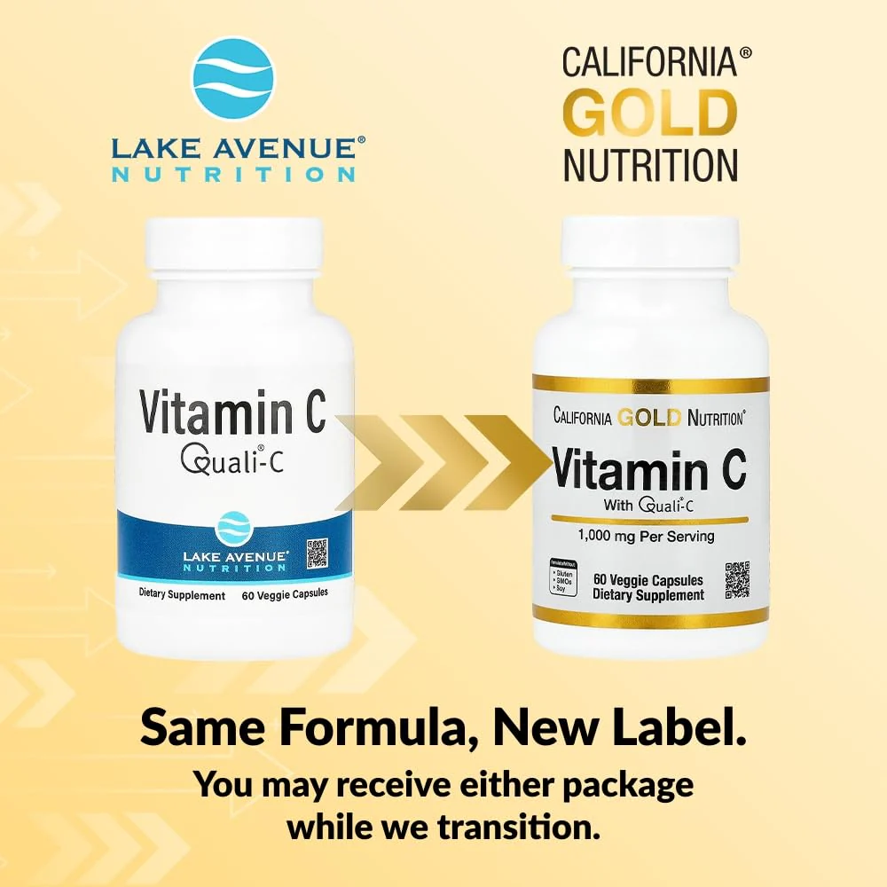 Lake Avenue Vitamin C, Quali-C, 1,000 mg, 60 Veggie Capsules - Image 4
