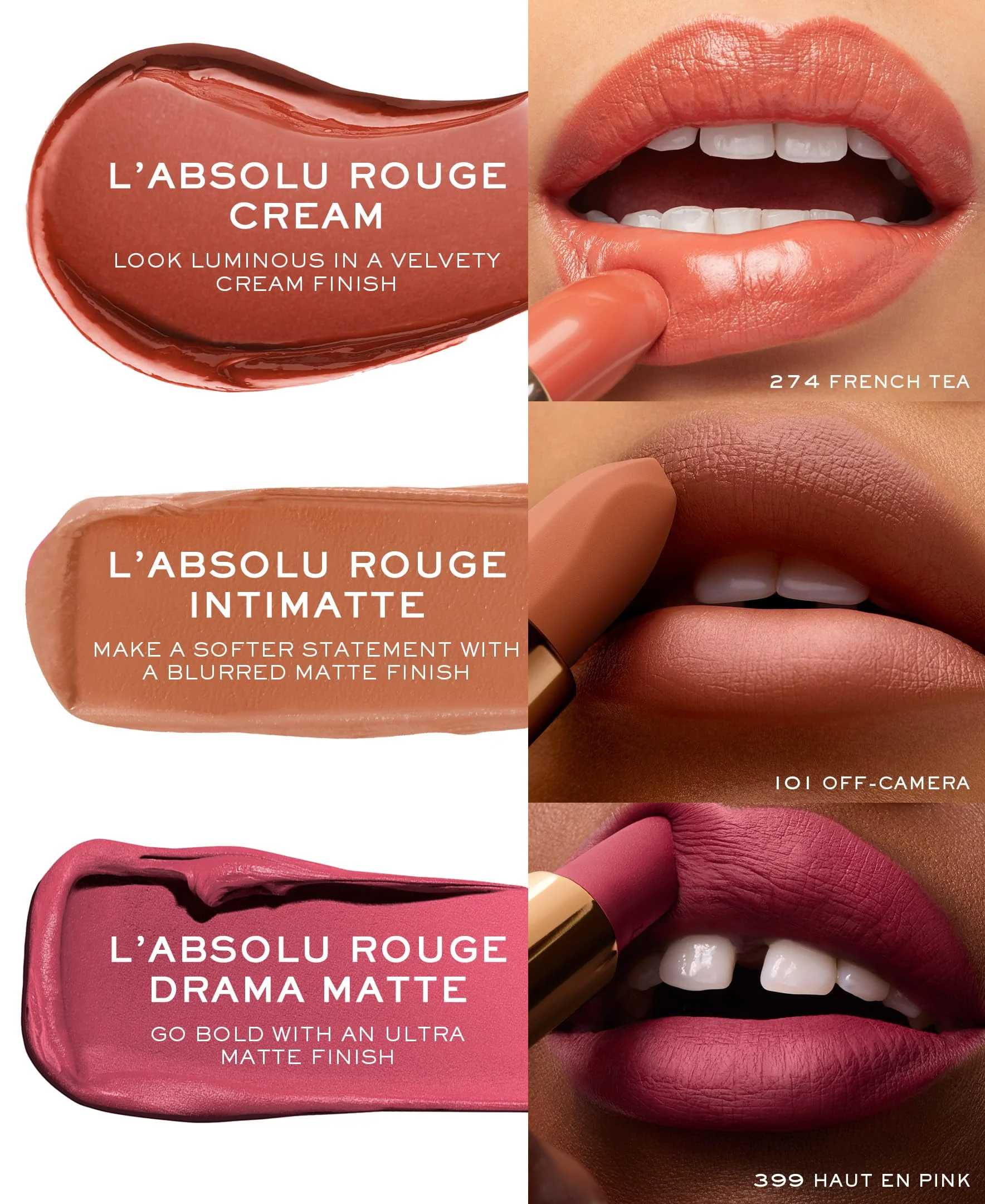 Lancôme L'Absolu Rouge Hydrating Cream Lipstick - Smudge-Resistant & Luminous Finish - Up To 18HR Comfort - 274 French Tea - Image 5