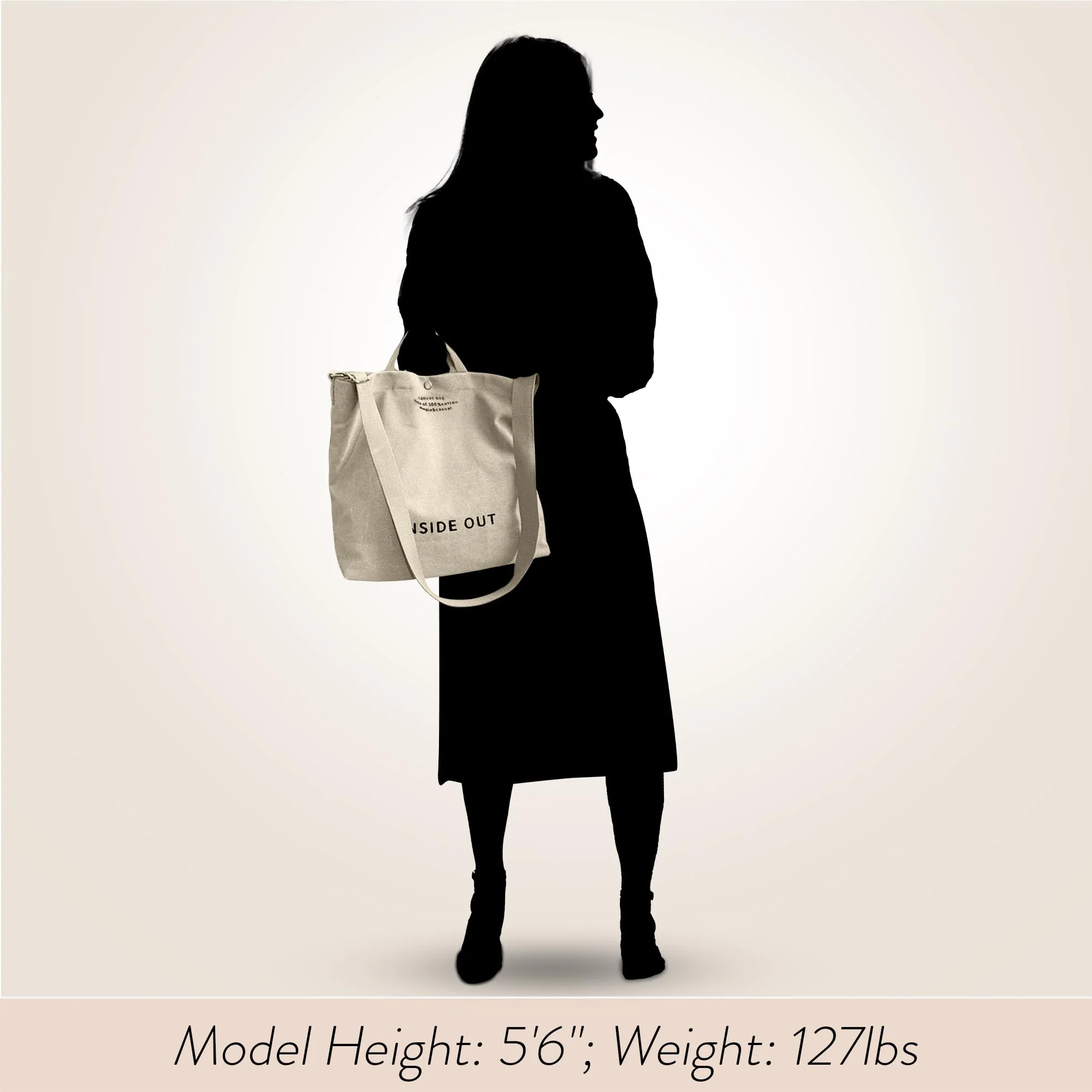 Large Tote Bag for Women, Canvas Bag Women Gift, Fashion Crossbody 16oz Cotton Bag, Large Capacity Shoulder Bag - Image 2
