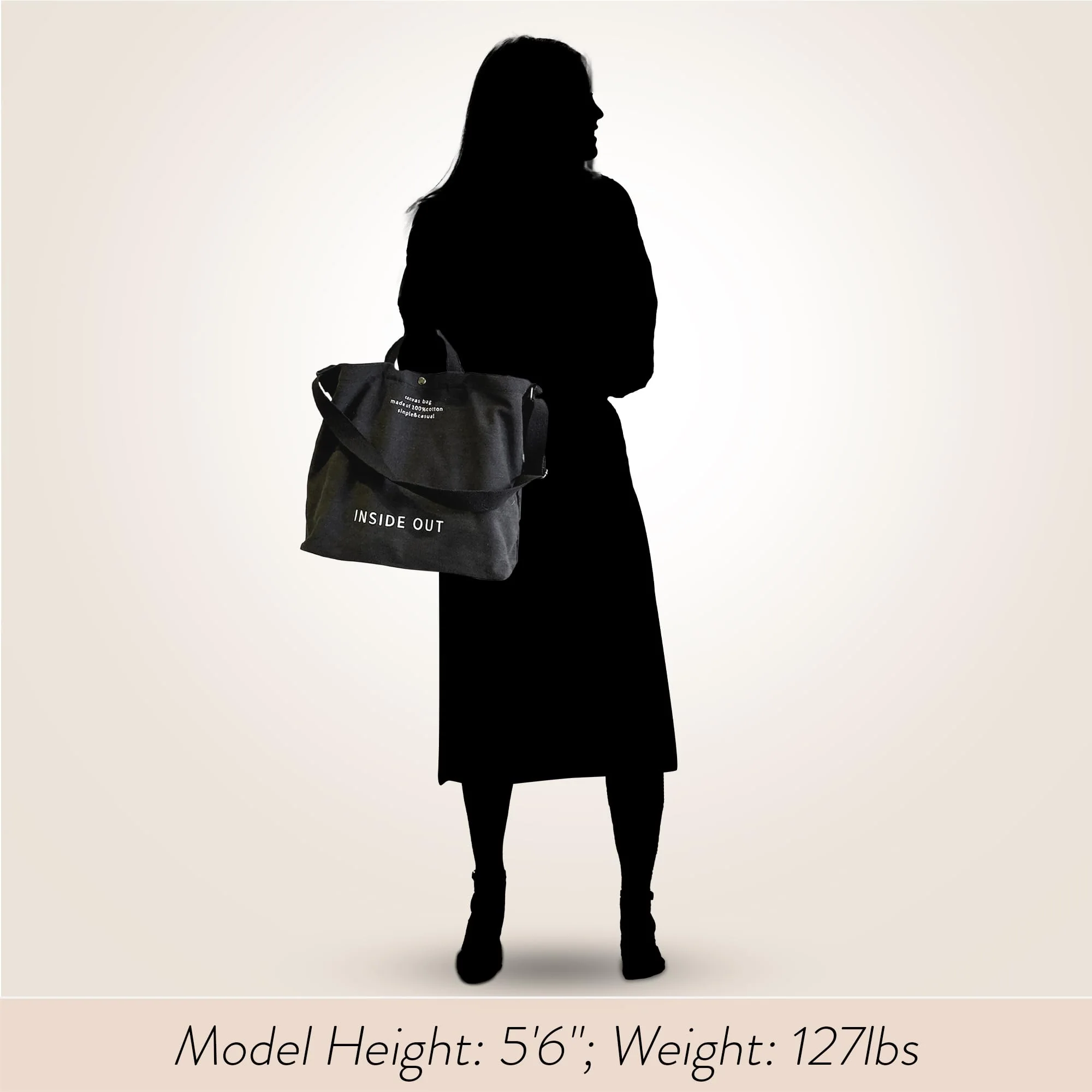 Large Tote Bag for Women, Canvas Bag Women Gift, Fashion Crossbody 16oz Cotton Bag, Large Capacity Shoulder Bag - Image 2