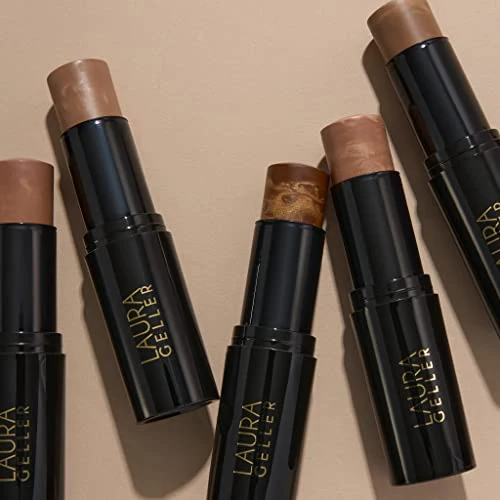 LAURA GELLER Italian Marble Bronzer Makeup Stick | Cream Finish Marbleized Contour for Natural Glow D'oro Glow - Image 5