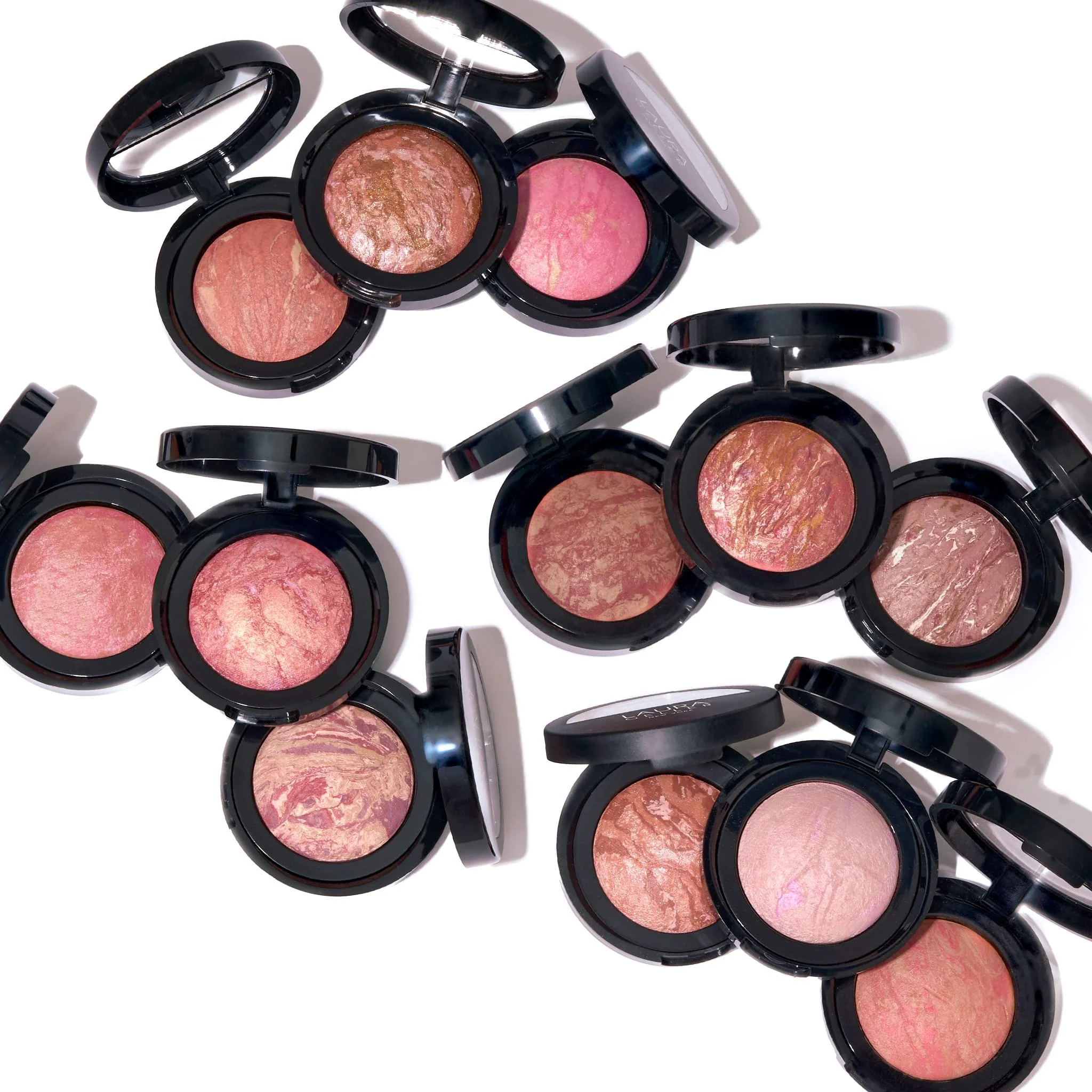 LAURA GELLER NEW YORK Baked Blush-n-Brighten Marbleized Blush + Angled Brush (02 Pink Buttercream, 47mm) - Image 3