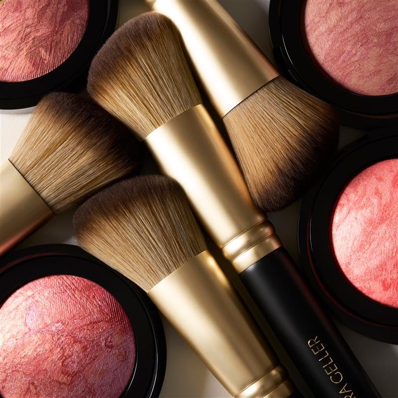 LAURA GELLER NEW YORK Baked Blush-n-Brighten Marbleized Blush + Angled Brush (05 Sunswept, 47mm) - Image 4
