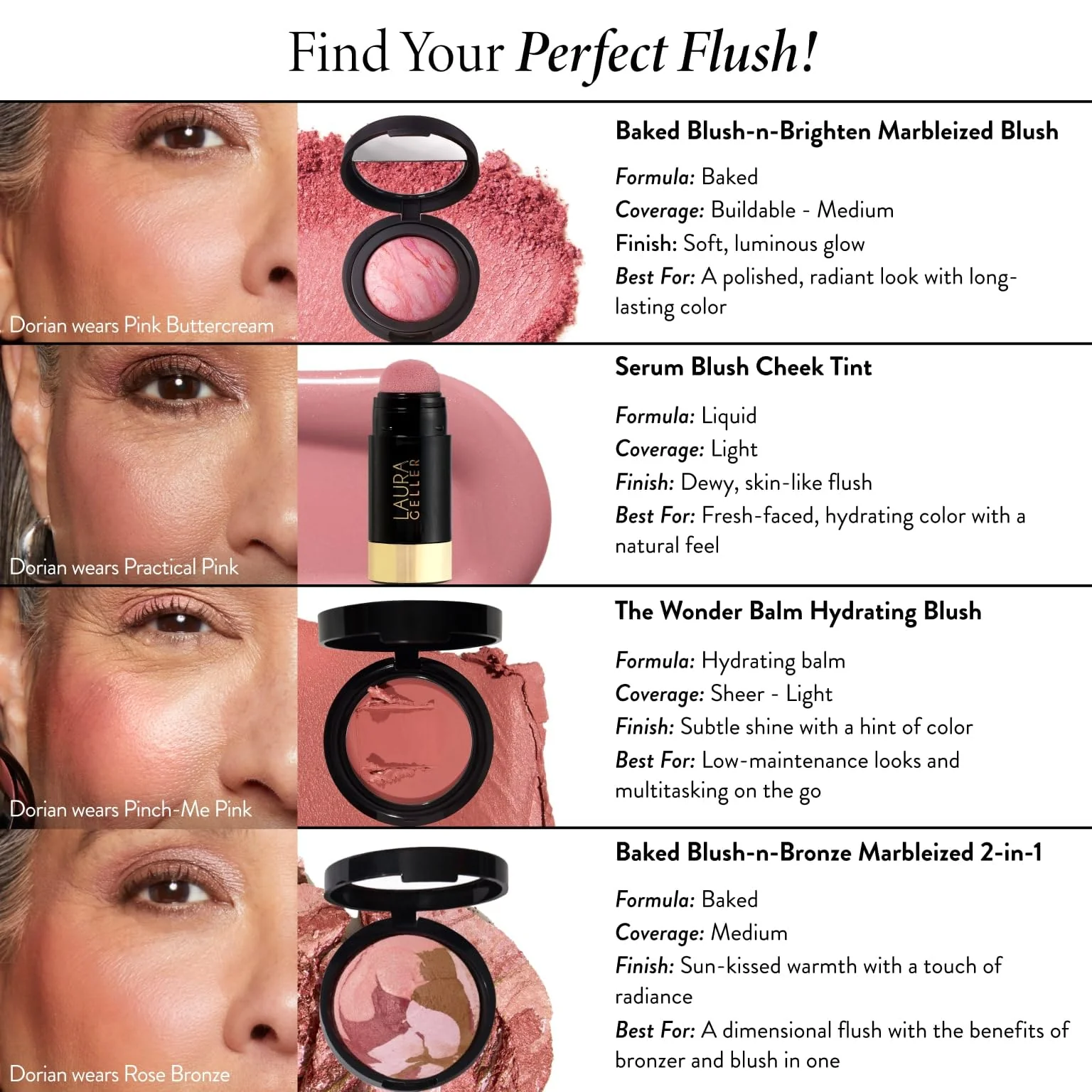 LAURA GELLER NEW YORK Baked Blush-n-Brighten Marbleized Blush for Cheeks - Cherry Custard - Natural Finish - Buildable Color - Image 6
