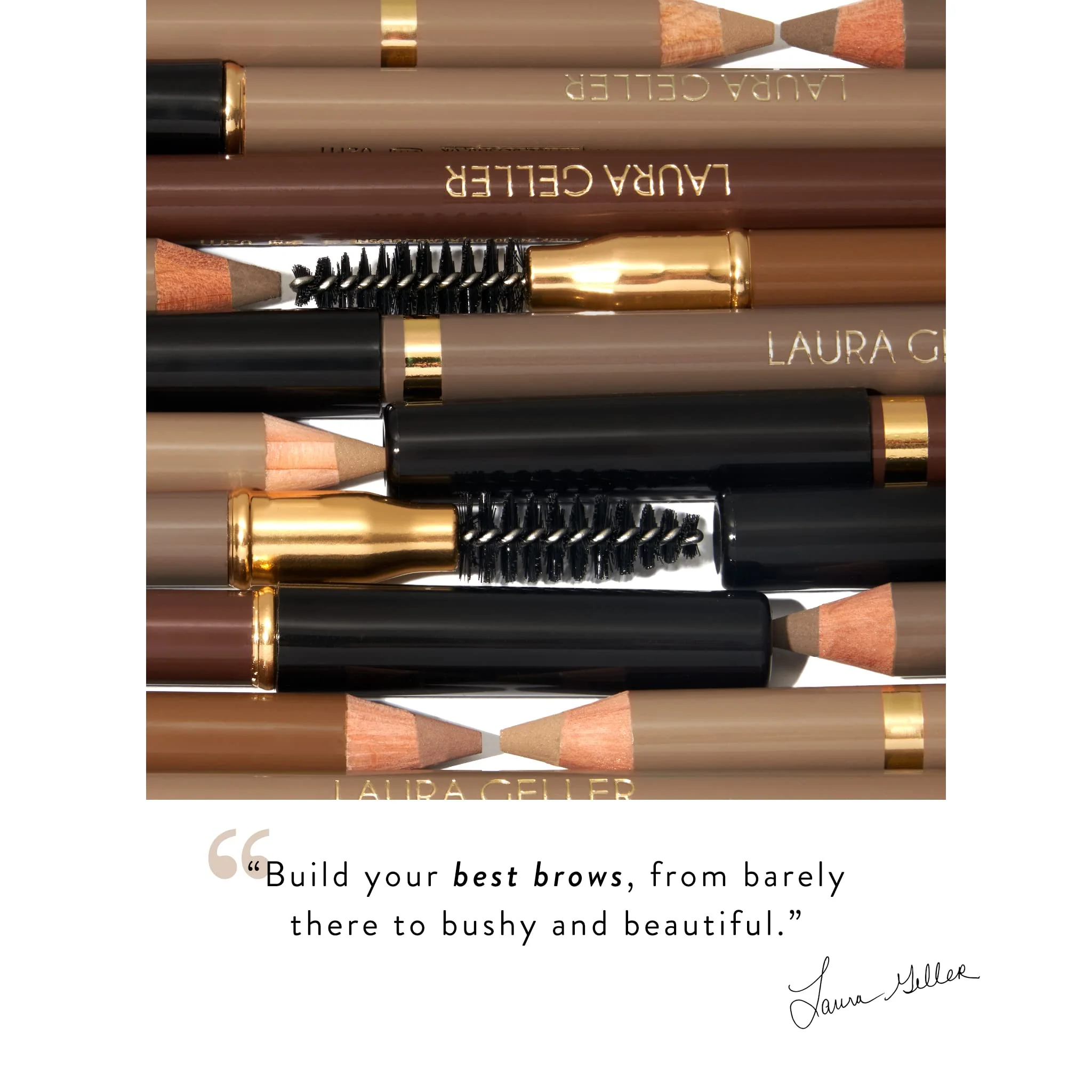 LAURA GELLER NEW YORK Bravo Brows Soft Pencil + Brush, Medium Brown - Image 4