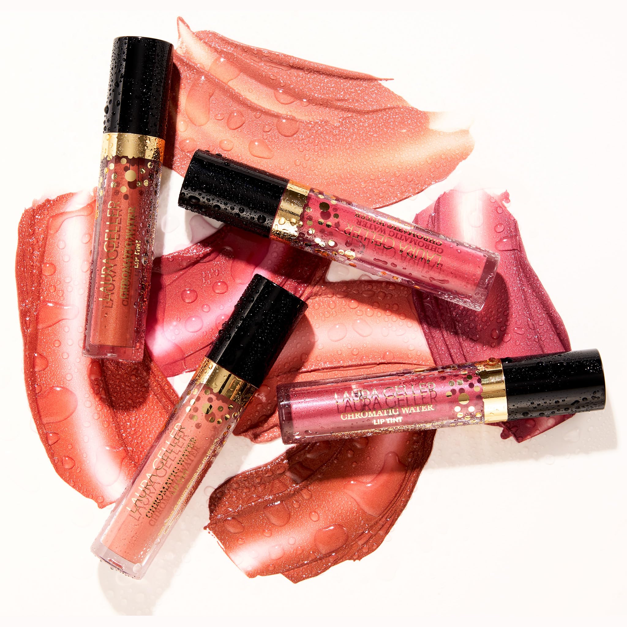 LAURA GELLER NEW YORK Chromatic Water Lip Tint, Holographic Lip Color, Water-Based Formula to Hydrate Dry Lips, Tea Rose - Image 4