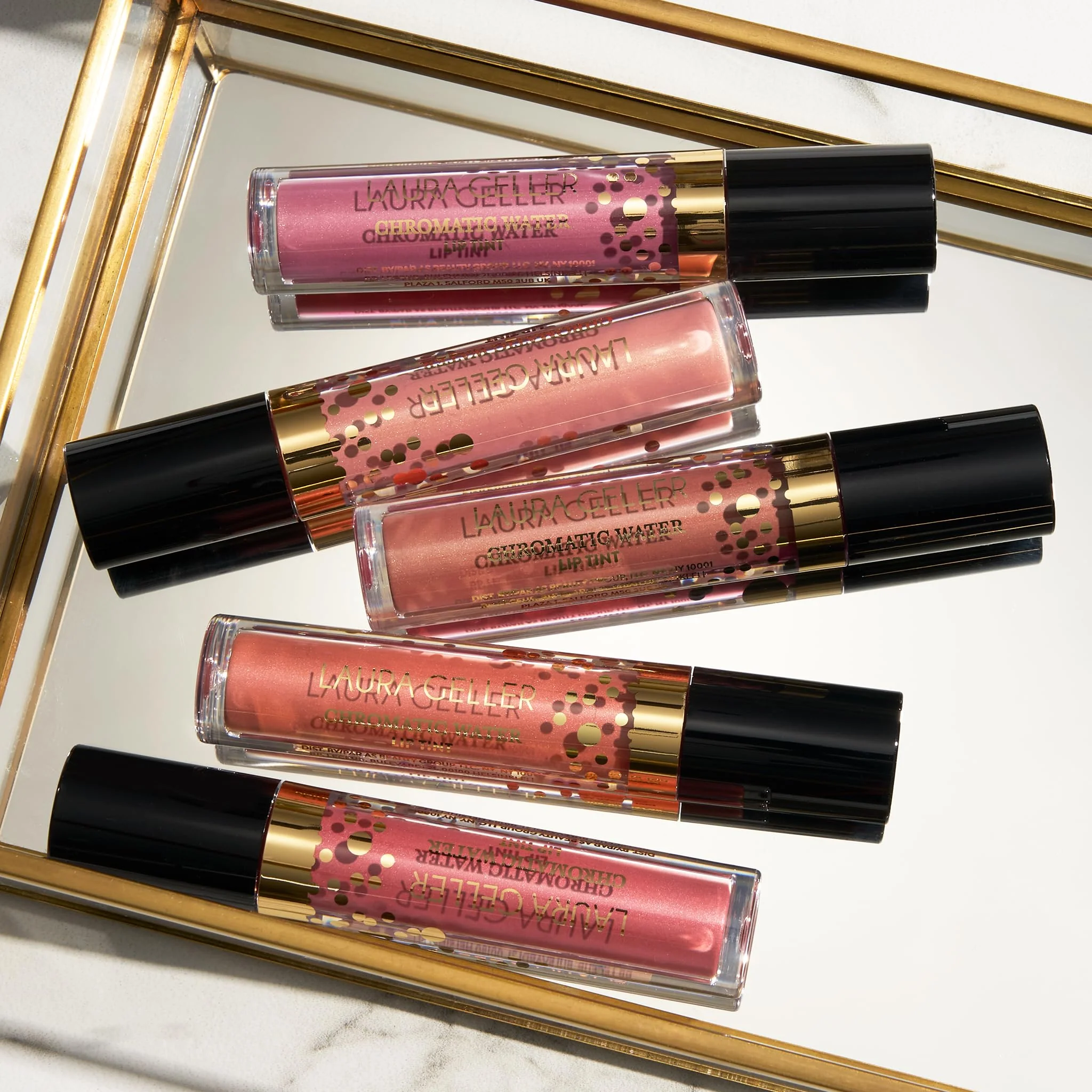 LAURA GELLER NEW YORK Chromatic Water Lip Tint, Holographic Lip Color, Water-Based Formula to Hydrate Dry Lips, Tea Rose - Image 5