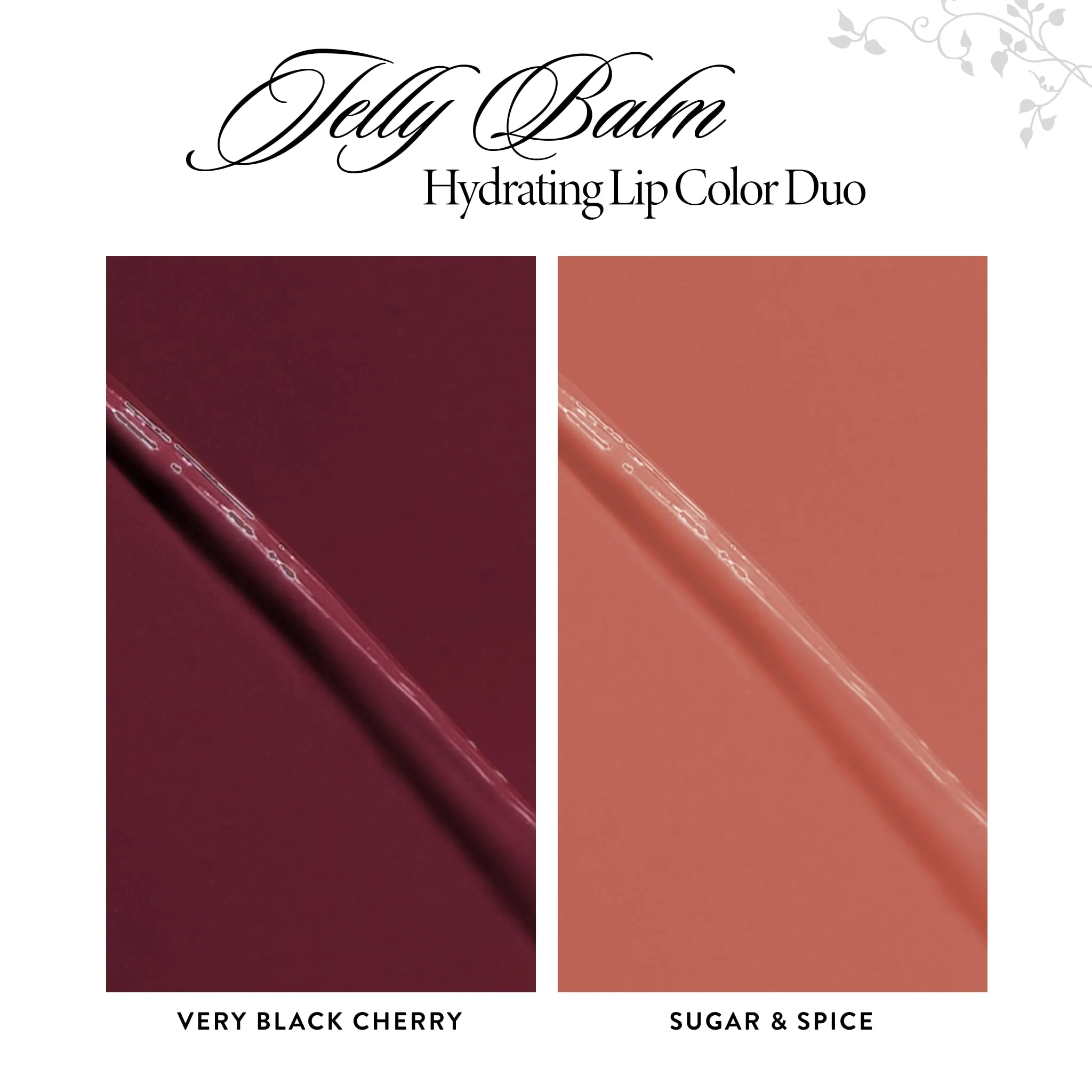 LAURA GELLER NEW YORK Jelly Balm Hydrating Lip Color Duo - Very Black Cherry + Sugar & Spice - Holiday 2024 - Image 2
