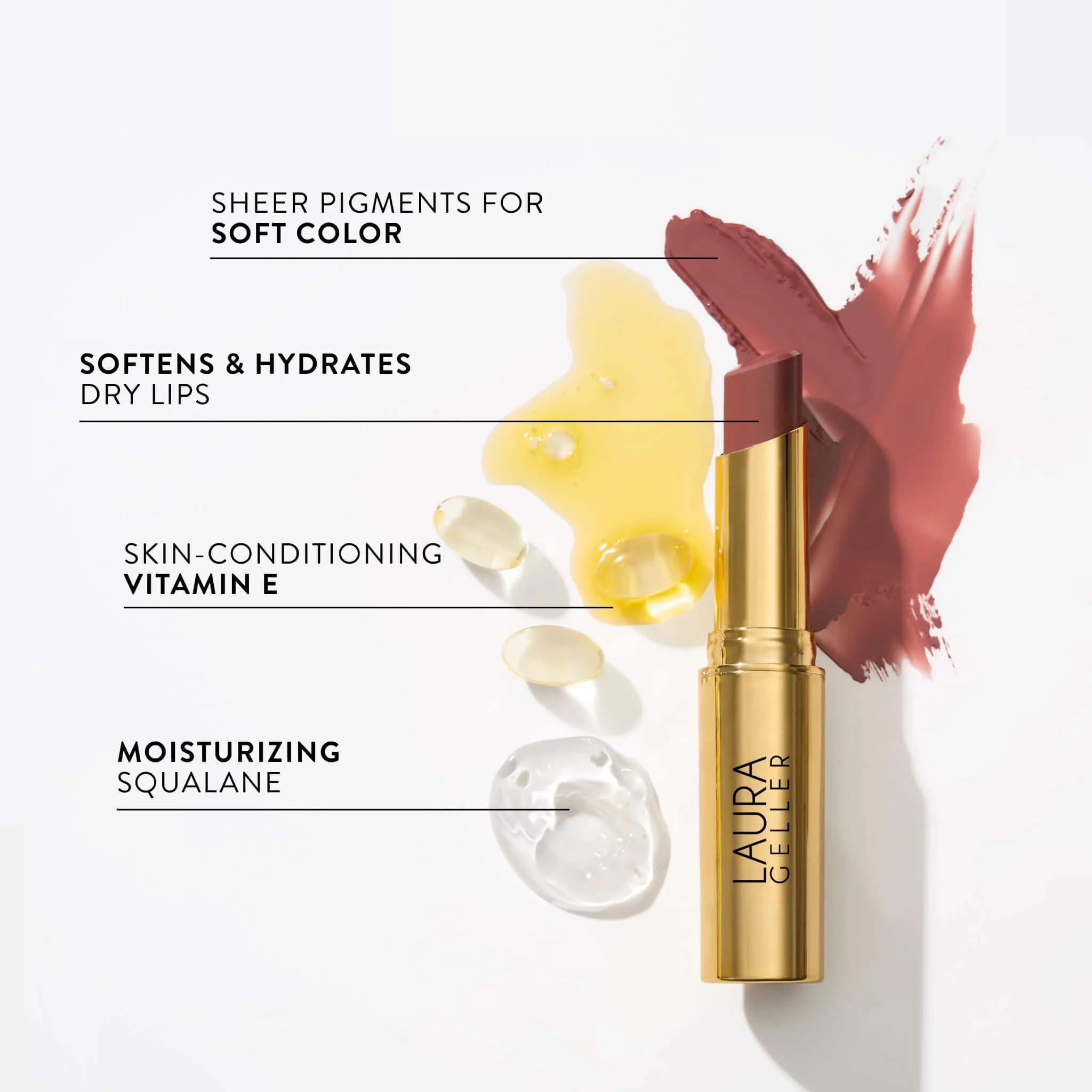 LAURA GELLER NEW YORK Jelly Balm Moisturizing Tinted Lip Color - Whatta Melon Hydrating Vitamin E - Semi-Shine Finish - Image 7