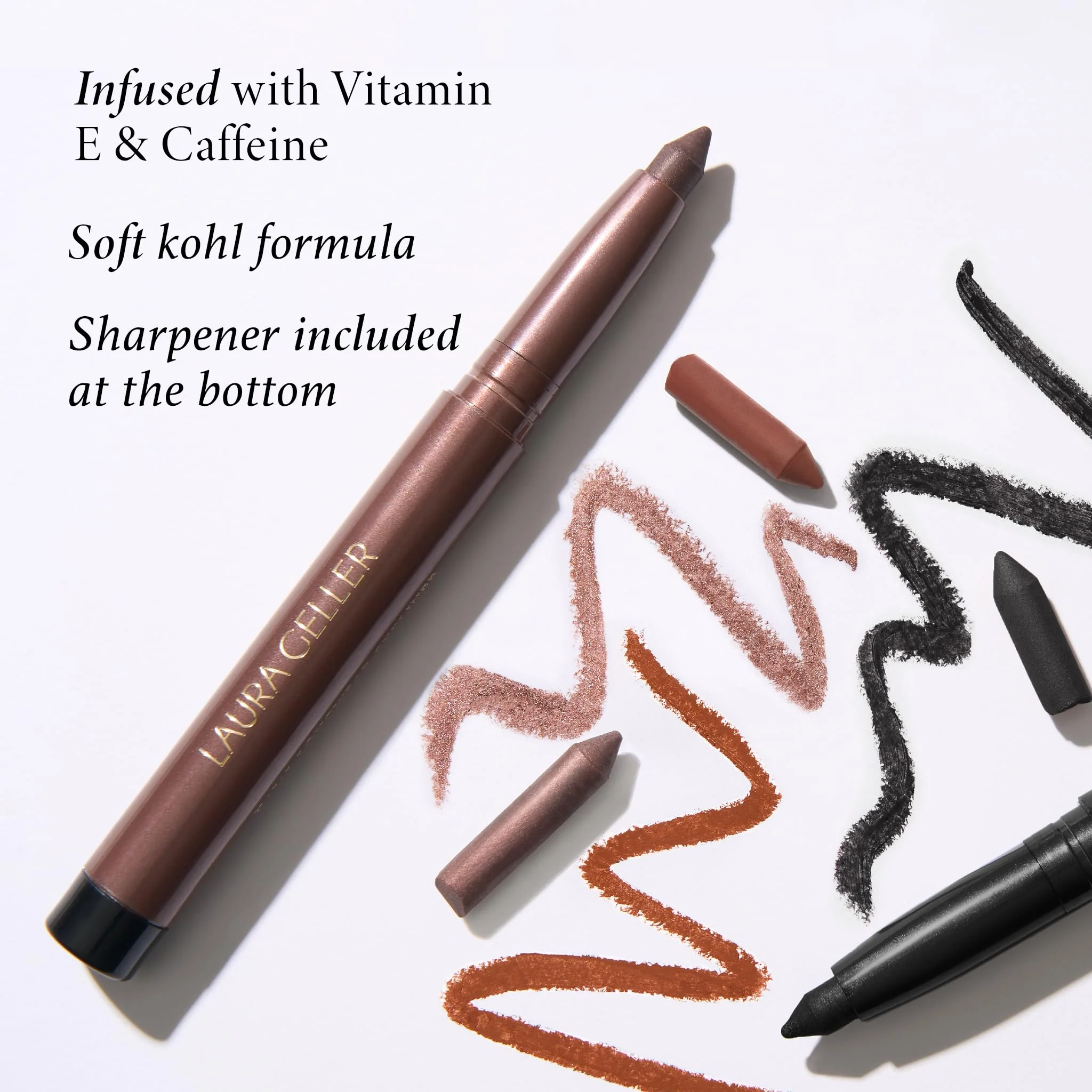 LAURA GELLER NEW YORK Kajal Longwear Kohl Eyeliner Pencil - Smoky Plum Kohl - Caffeine and Vitamin E - Smooth & Blendable Liner - Built-In Sharpener - Image 7