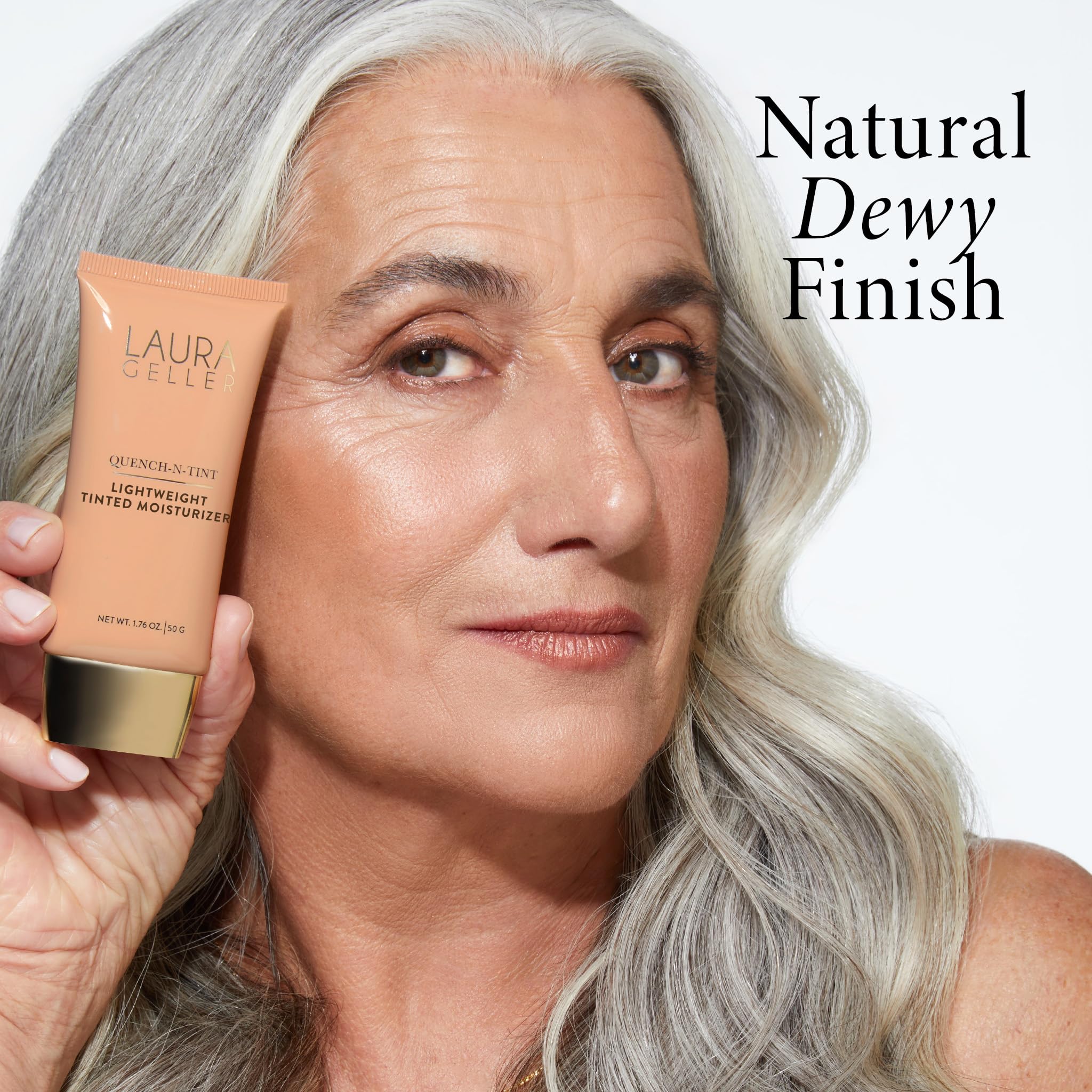 LAURA GELLER NEW YORK Quench-n-Tint Tinted Moisturizer - Sheer to Light Buildable Coverage - Natural Glow Finish - Lightweight Formula with Hyaluronic Acid, 04 Medium - Image 7