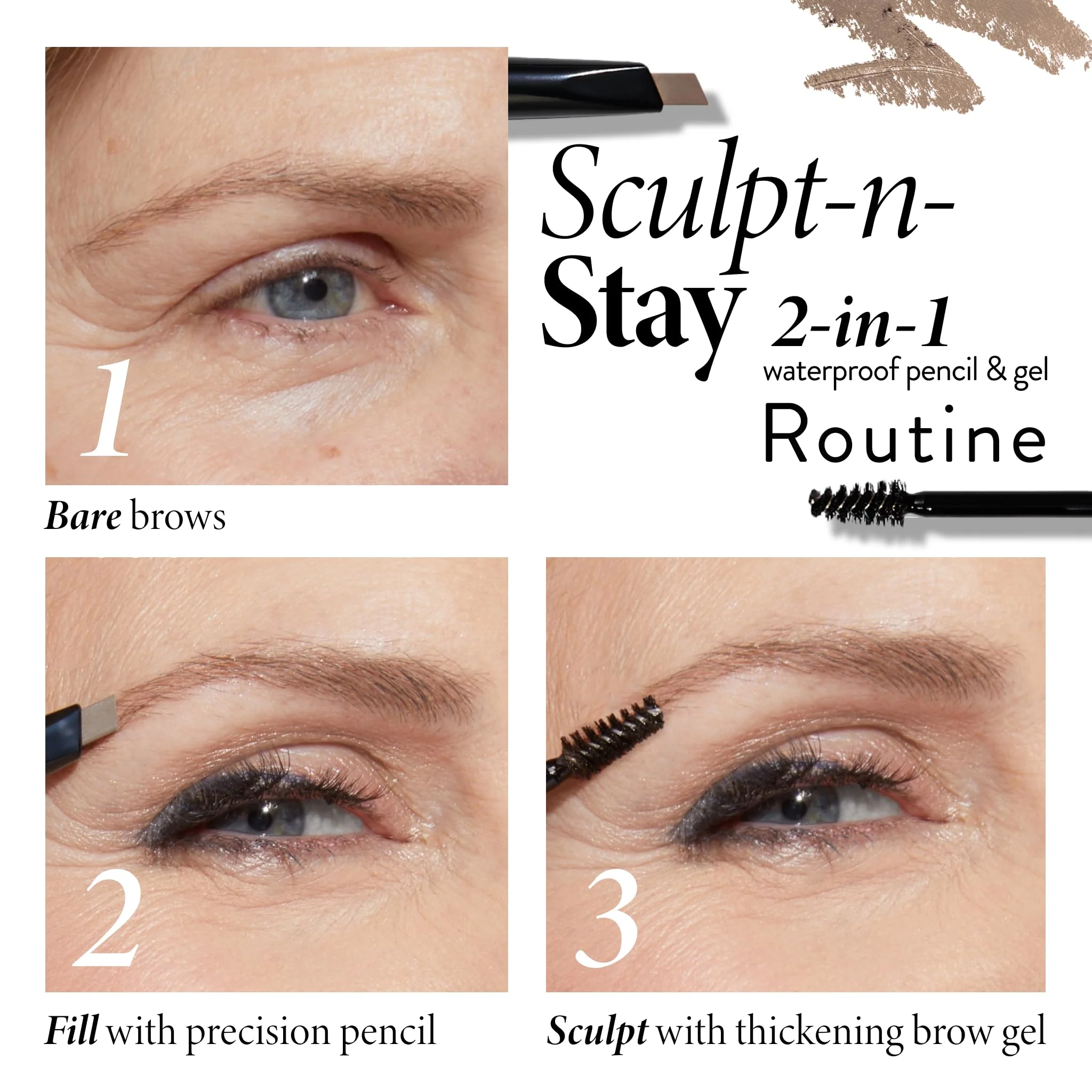 LAURA GELLER NEW YORK Sculpt-n-Stay Waterproof Brow Pencil & Gel- Blonde - Image 8