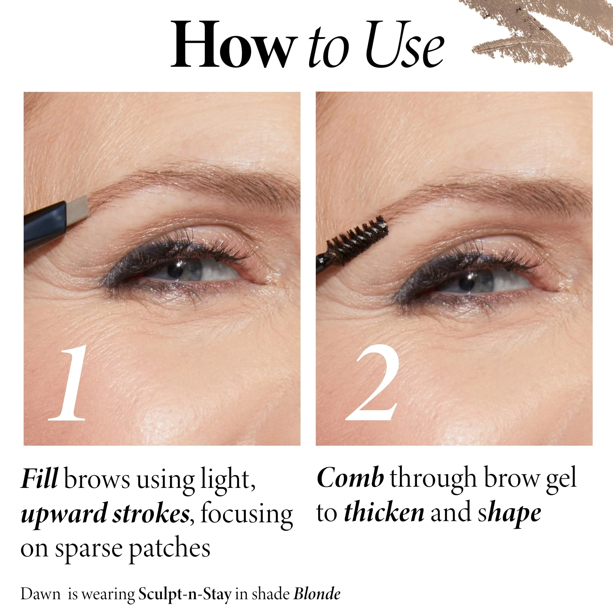 LAURA GELLER NEW YORK Sculpt-n-Stay Waterproof Brow Pencil & Gel- Taupe - Image 4