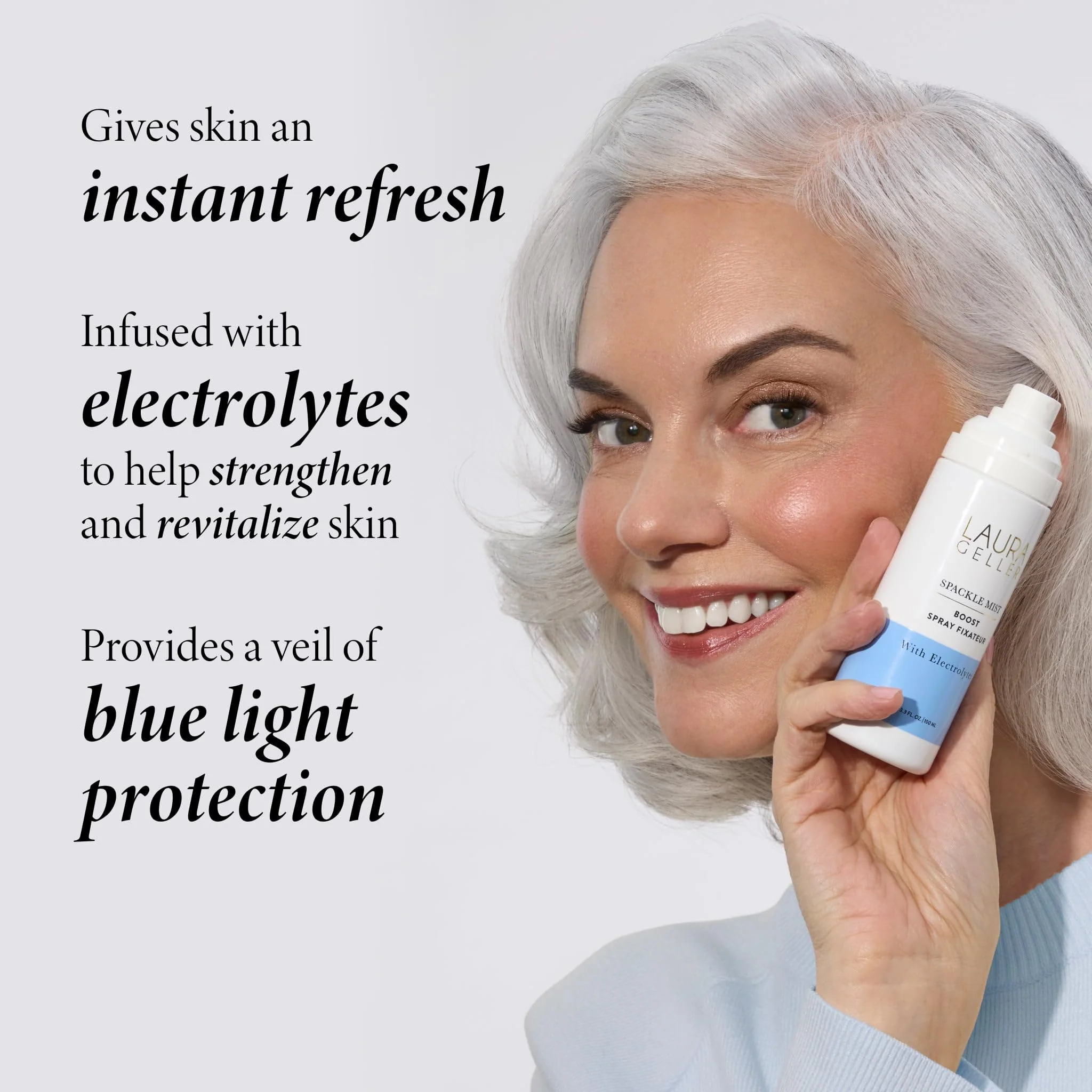 LAURA GELLER NEW YORK Spackle Mist Boost Setting Spray with Electrolytes - Long-Lasting Makeup Spray with Blue Light Protection - Dewy Skin Makeup Setting Spray - Image 7