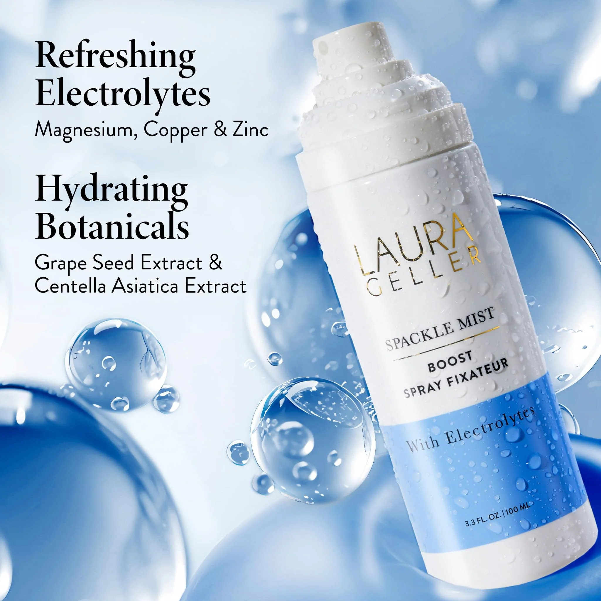 LAURA GELLER NEW YORK Spackle Mist Boost Setting Spray with Electrolytes - Long-Lasting Makeup Spray with Blue Light Protection - Dewy Skin Makeup Setting Spray - Image 8