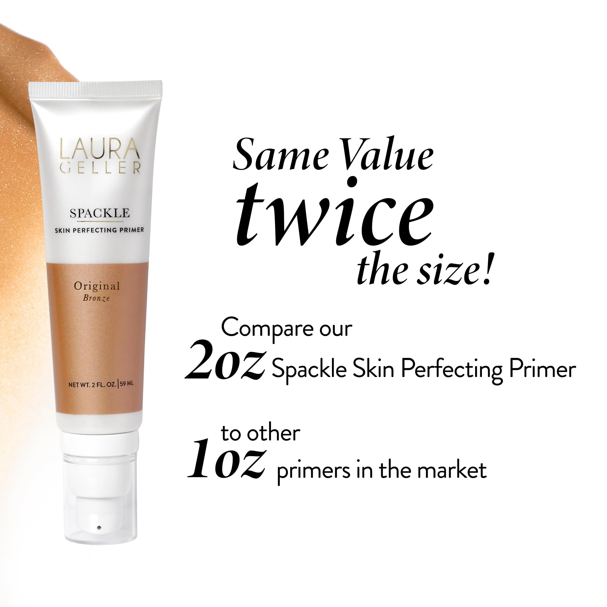 LAURA GELLER NEW YORK Spackle Primer - Bronze - Super-Size 2 Fl Oz - Hyaluronic Acid Makeup Primer for Mature Skin - Image 2