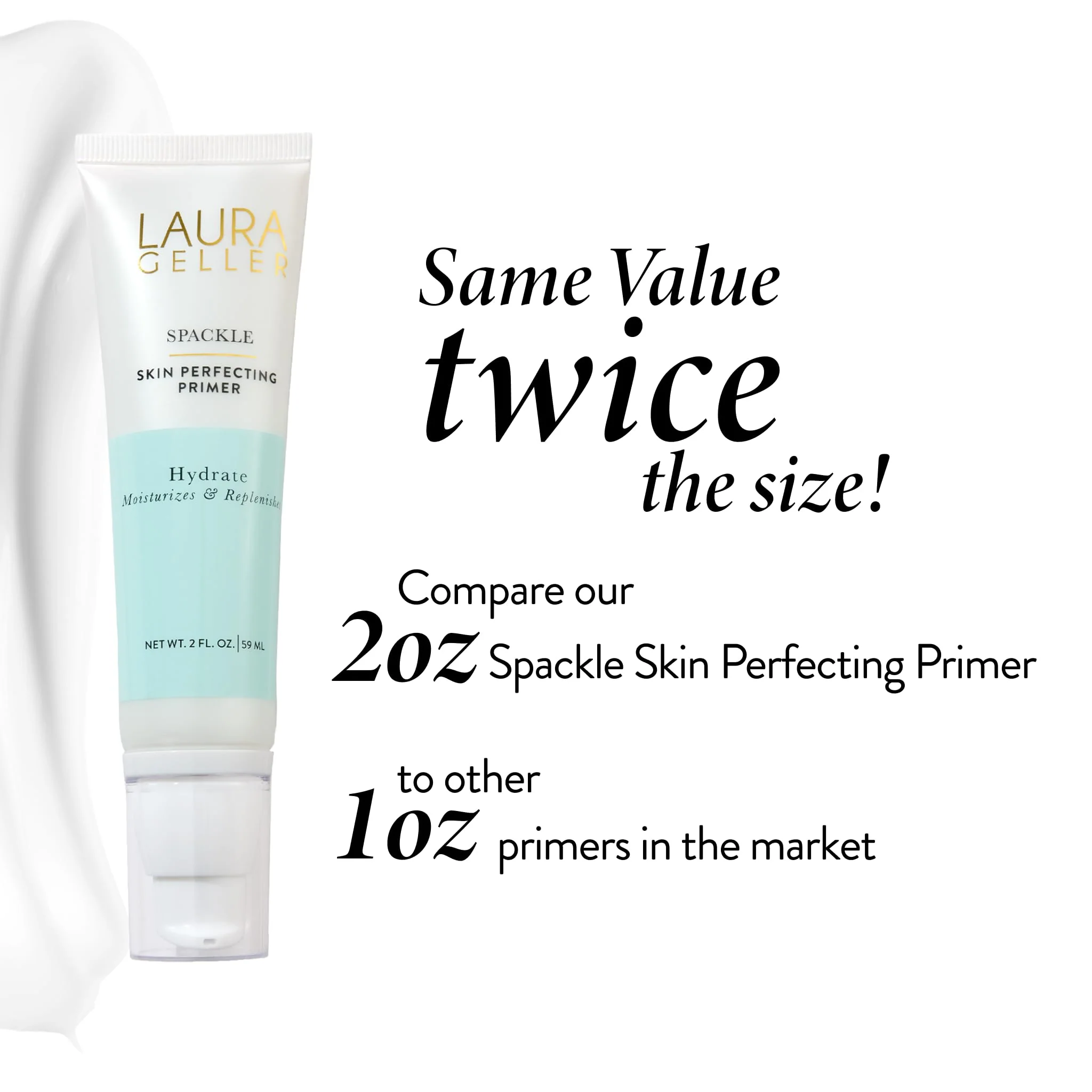LAURA GELLER NEW YORK Spackle Primer - Hydrate - Super-Size 2 Fl Oz - Hyaluronic Acid Makeup Primer for Mature Skin - Image 2