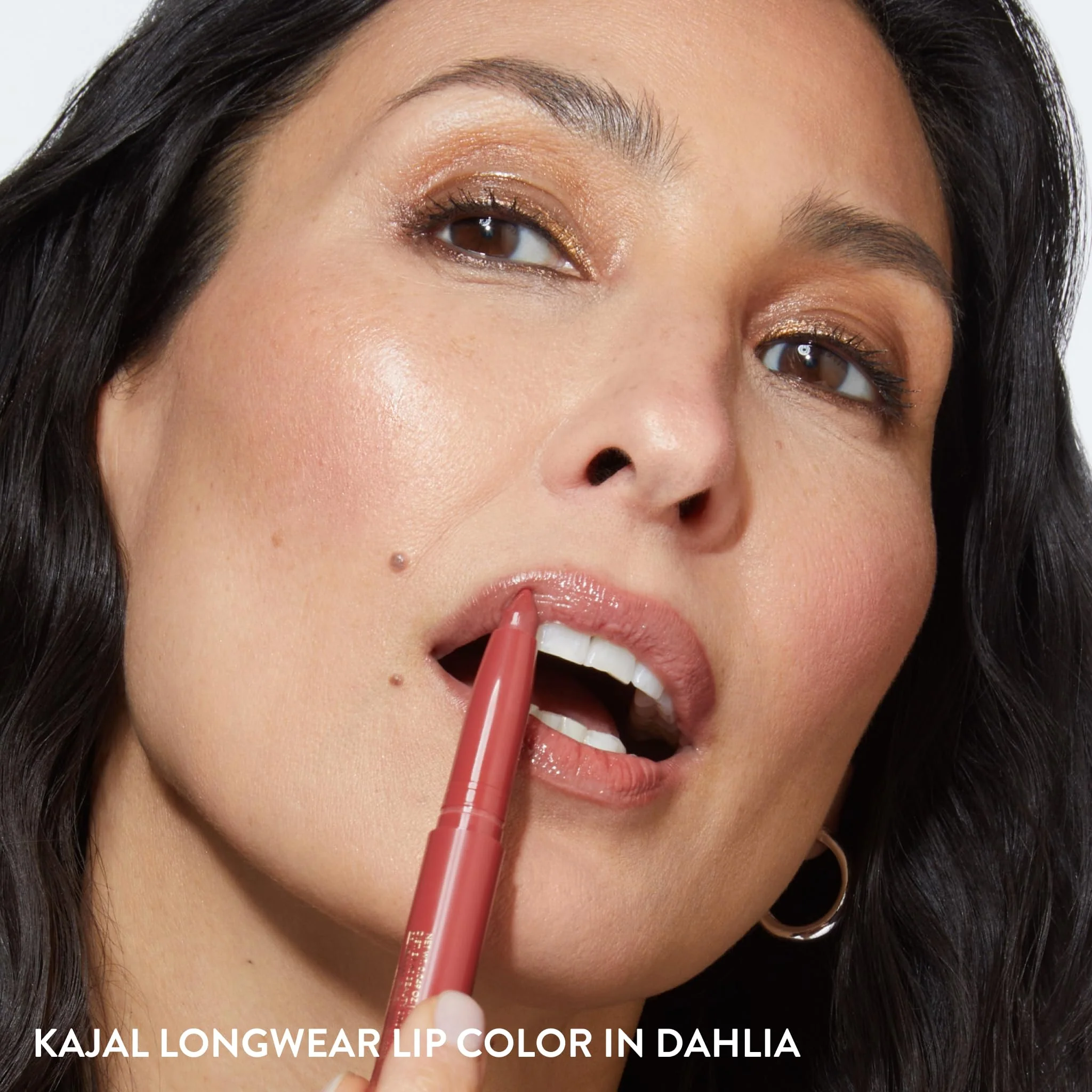 LAURA GELLER NEW YORK The Kajal Collection 3pc Makeup Set (02 Black Mascara, Deep Black Eyeliner, Dahlia Lip Color) - Image 3