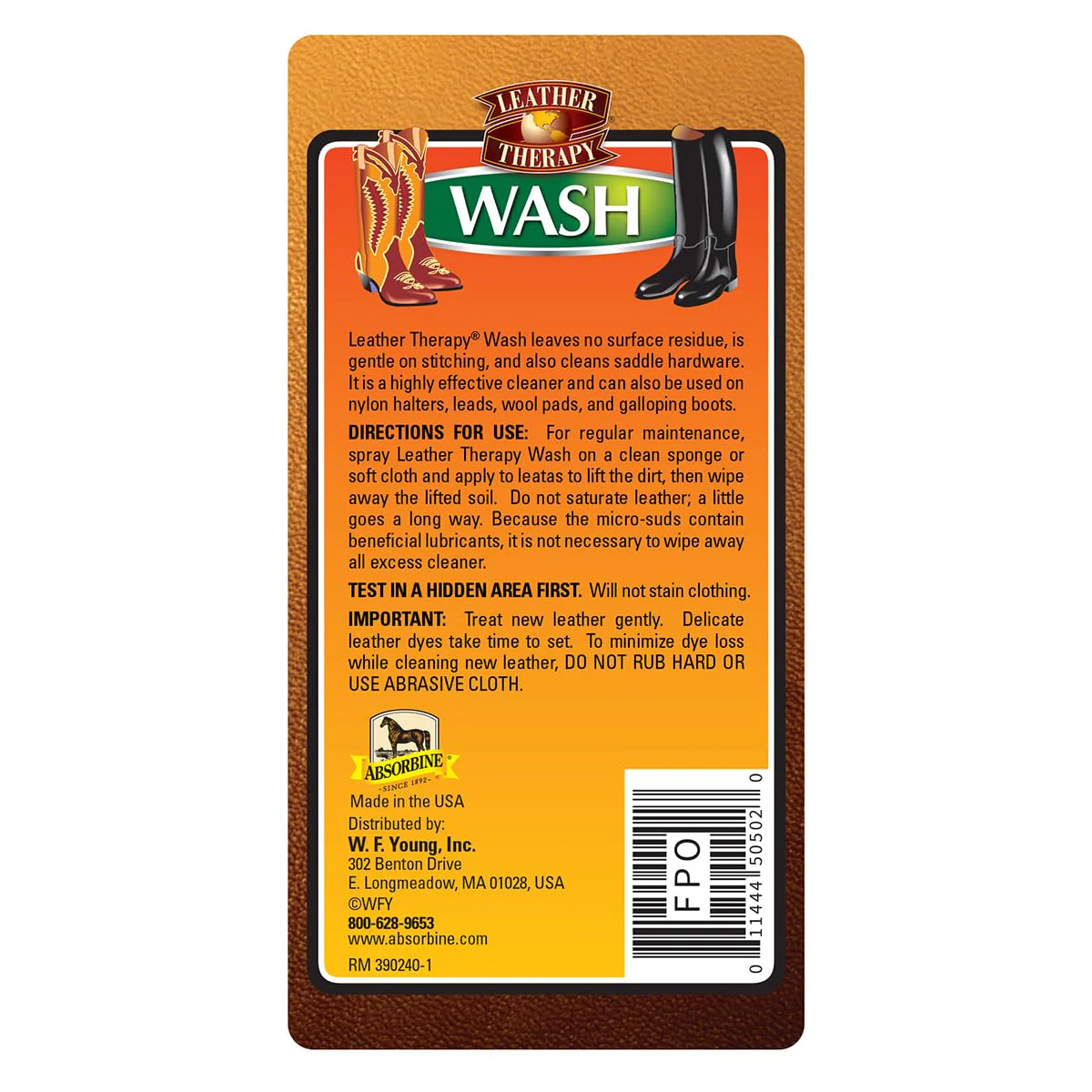 Leather Therapy Wash, Premium Cleaner & Moisturizer for Natural and Synthetic Leather, 16oz - Image 4