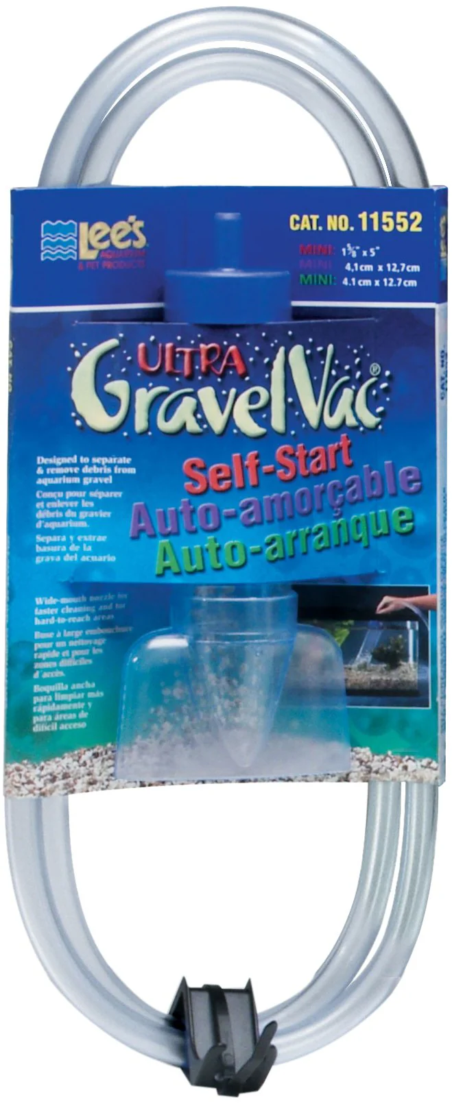 Lee's Ultra GravelVac, Self-Start with Nozzle & Hose Clip - 5" Mini