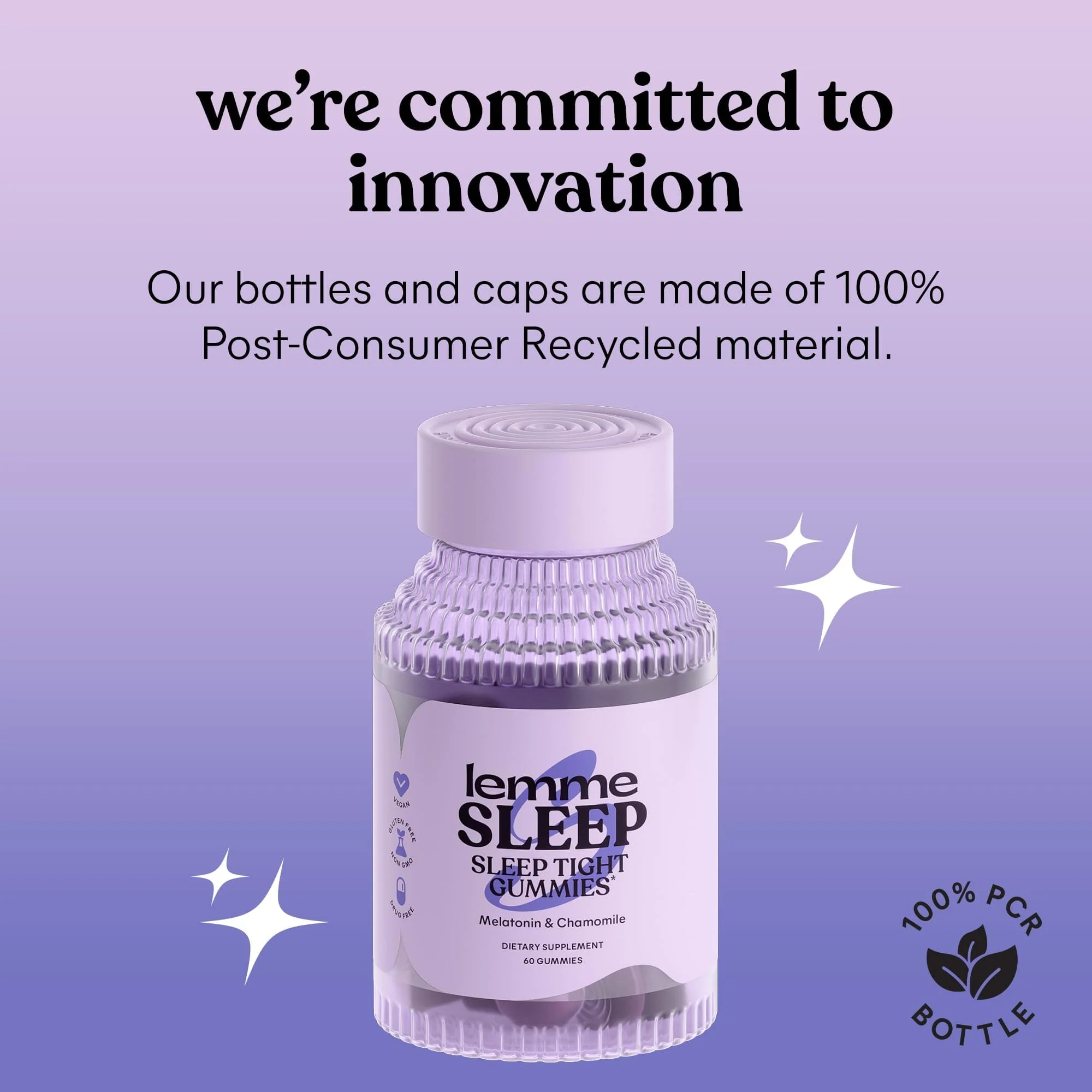 Lemme Sleep Gummies with 5mg Melatonin, Elderberry, Magnesium, L-Theanine, Chamomile and Lavender, Drug-Free Nighttime Sleep Aid, Gluten Free, Gelatin Free, Non GMO, Berry Flavored (60 Count) - Image 4