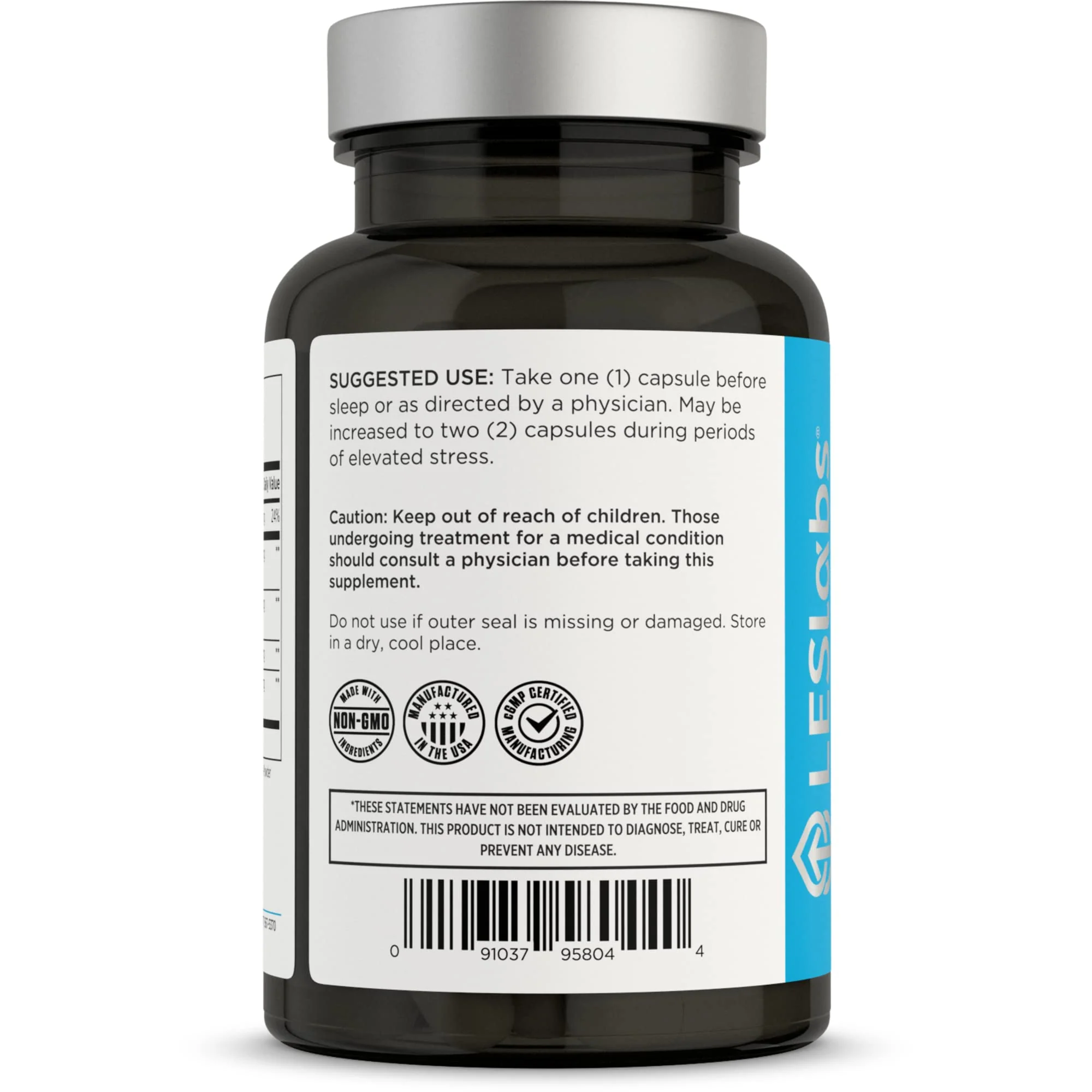 LES Labs Cortisol Health – Stress Relief, Balanced Cortisol Response, Relaxation & Deep Sleep – Phosphatidylserine, Magnesium, Magnolia Bark, Rhodiola Rosea & Ashwagandha – Non-GMO – 60 Capsules - Image 5