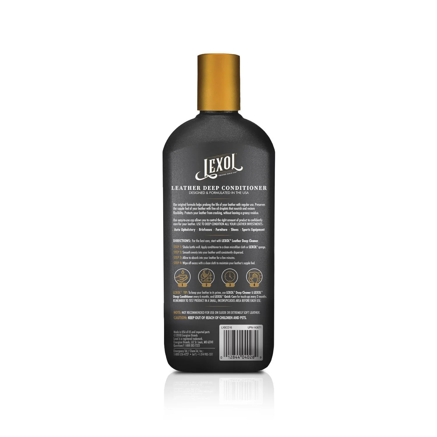 Lexol All Leather Conditioner for Car Seats and Interiors, Couches and Furniture, Shoes and Boots, Bags and Jackets, Baseball Gloves and Horse Saddles, and More, 16.9 oz Bottle (Step 2 of 2) - Image 3