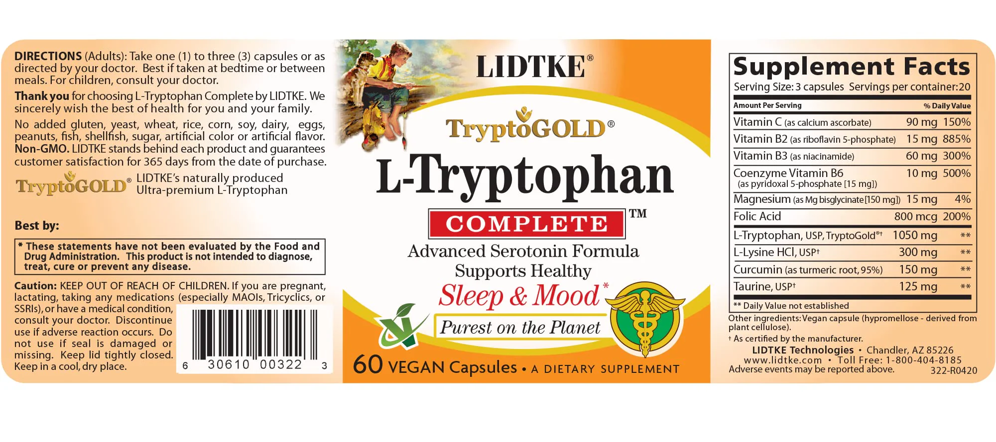 LIDTKE L-Tryptophan Complete, 60 Capsules - Image 2