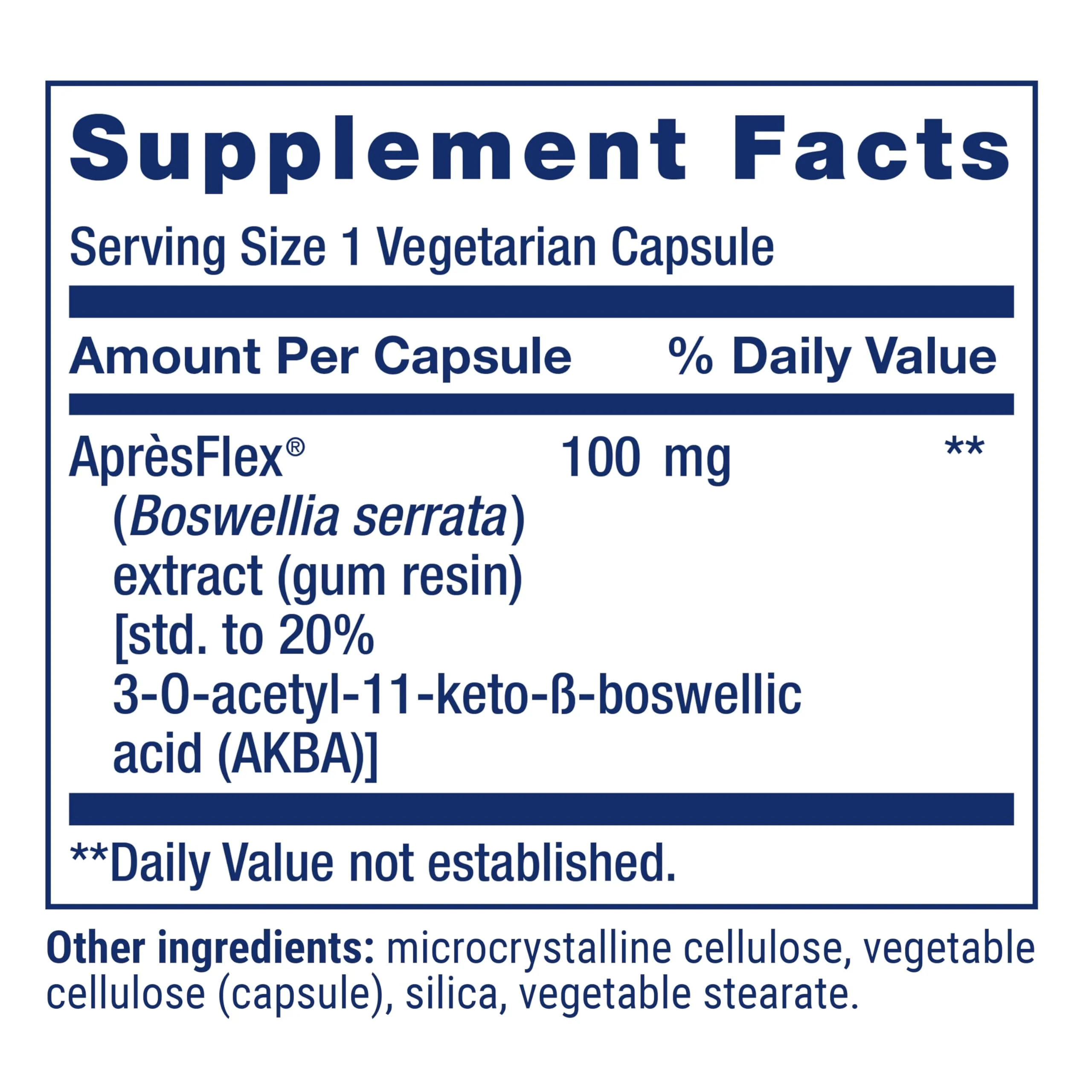 Life Extension 5-LOX Inhibitor with AprèsFlex®, 100 mg, standardized Boswellia serrata Extract, Promotes Joint, Cell & arterial Health, Gluten-Free, Non-GMO, Vegetarian, 60 Capsules - Image 8