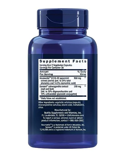 Life Extension Ashwagandha Plus Calm & Focus, ashwagandha Extract, Spearmint Extract, Focus, Attention, Relaxation, Advanced Formula, 60 Vegetarian Capsules - Image 10