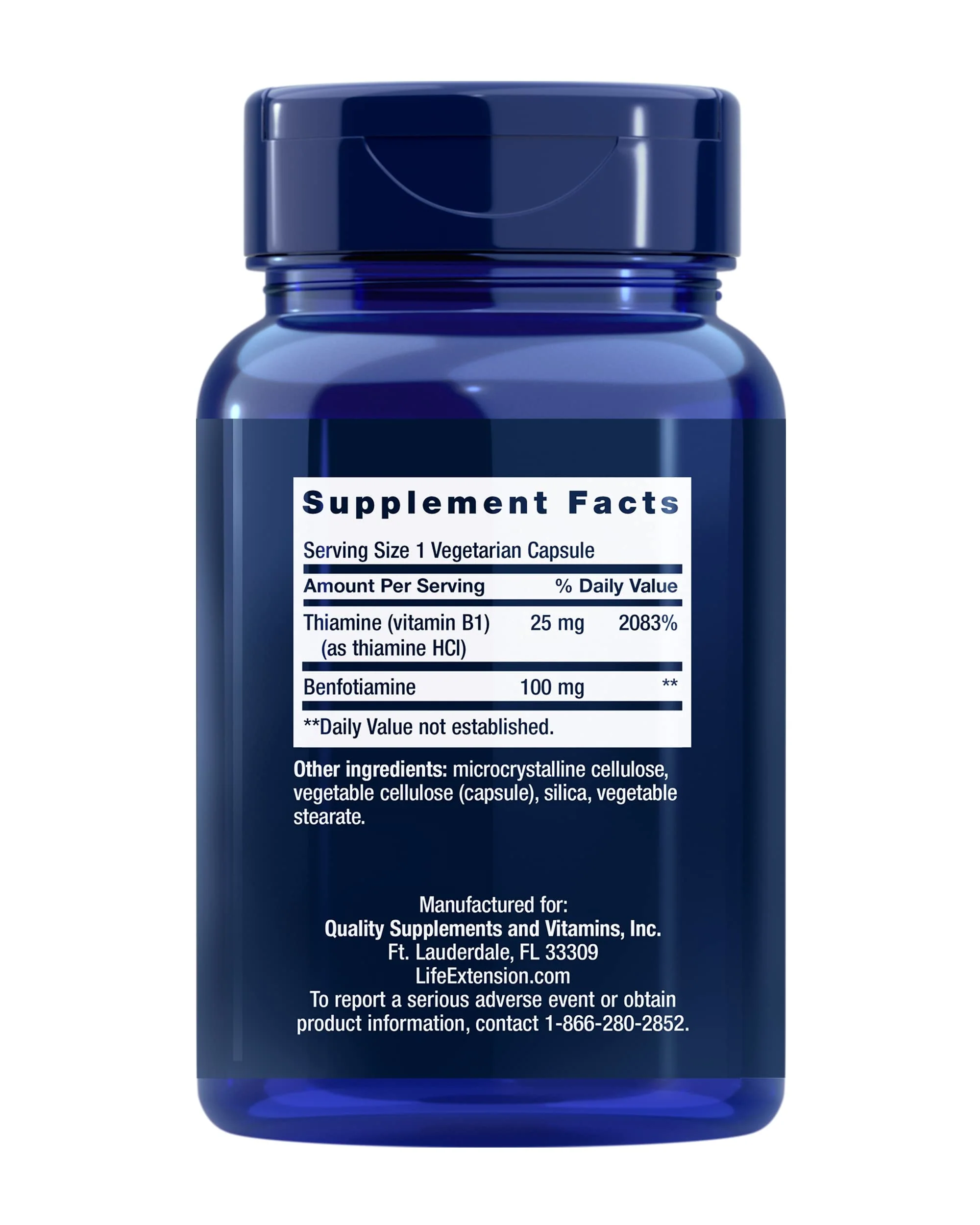 Life Extension Benfotiamine with Thiamine, Healthy Blood Sugar Metabolism Support, 100 mg benfotiamine, Cardiovascular Health, Brain Health, Non-GMO, Gluten-Free, 120 Vegetarian Capsules - Image 6