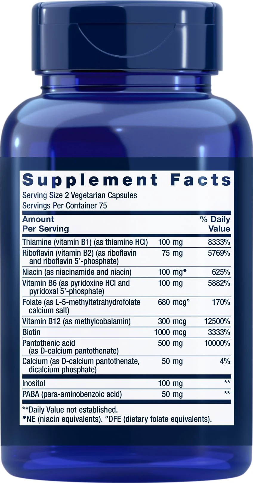 Life Extension BioActive Complete B-Complex, 150 Veg Caps (Pack of 2) - Image 2