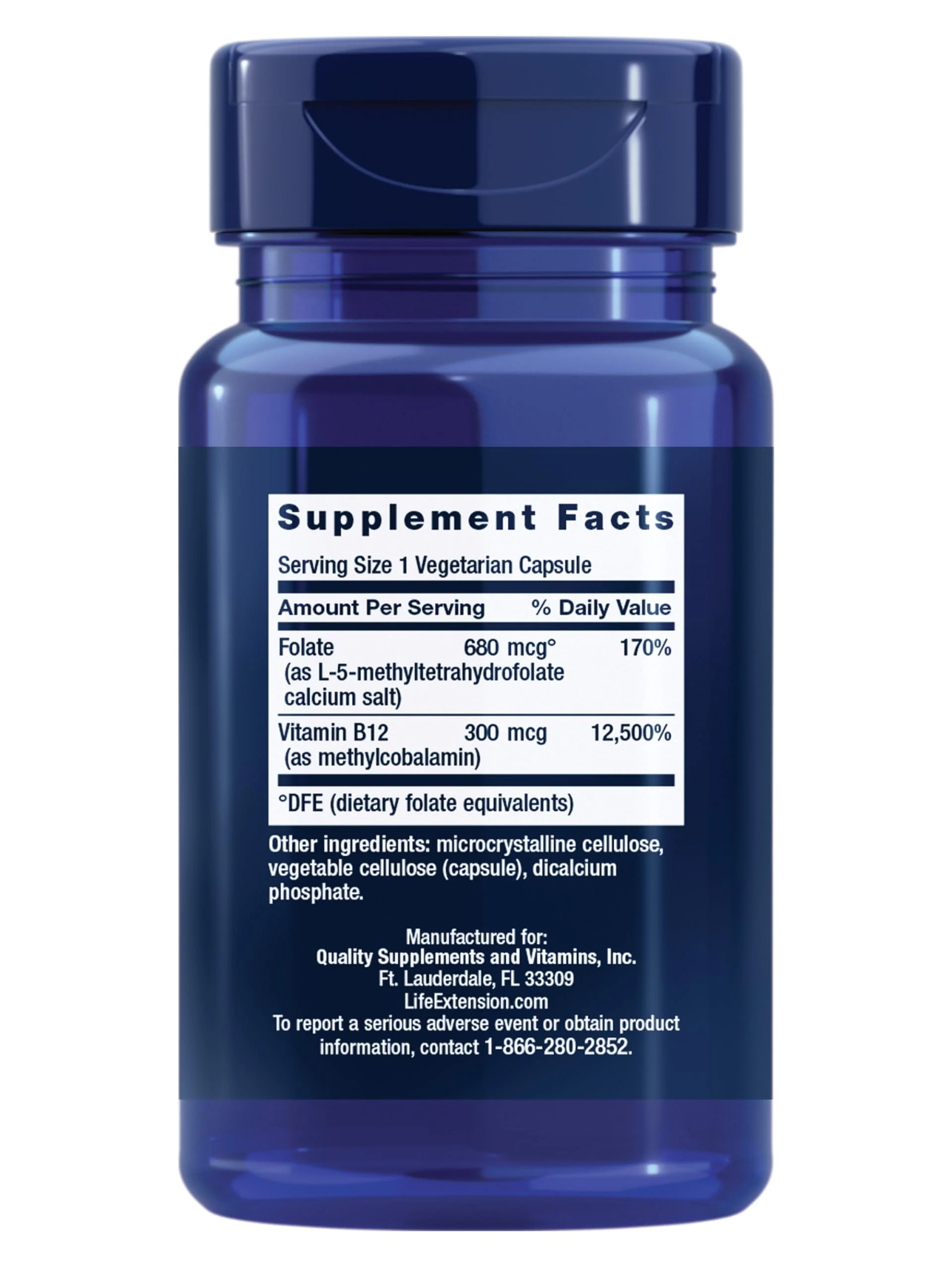 Life Extension BioActive Folate & Vitamin B12, Promotes Heart, Brain & GI Tract Health, Non-GMO, Gluten-Free, Vegetarian, 90 Capsules - Image 9