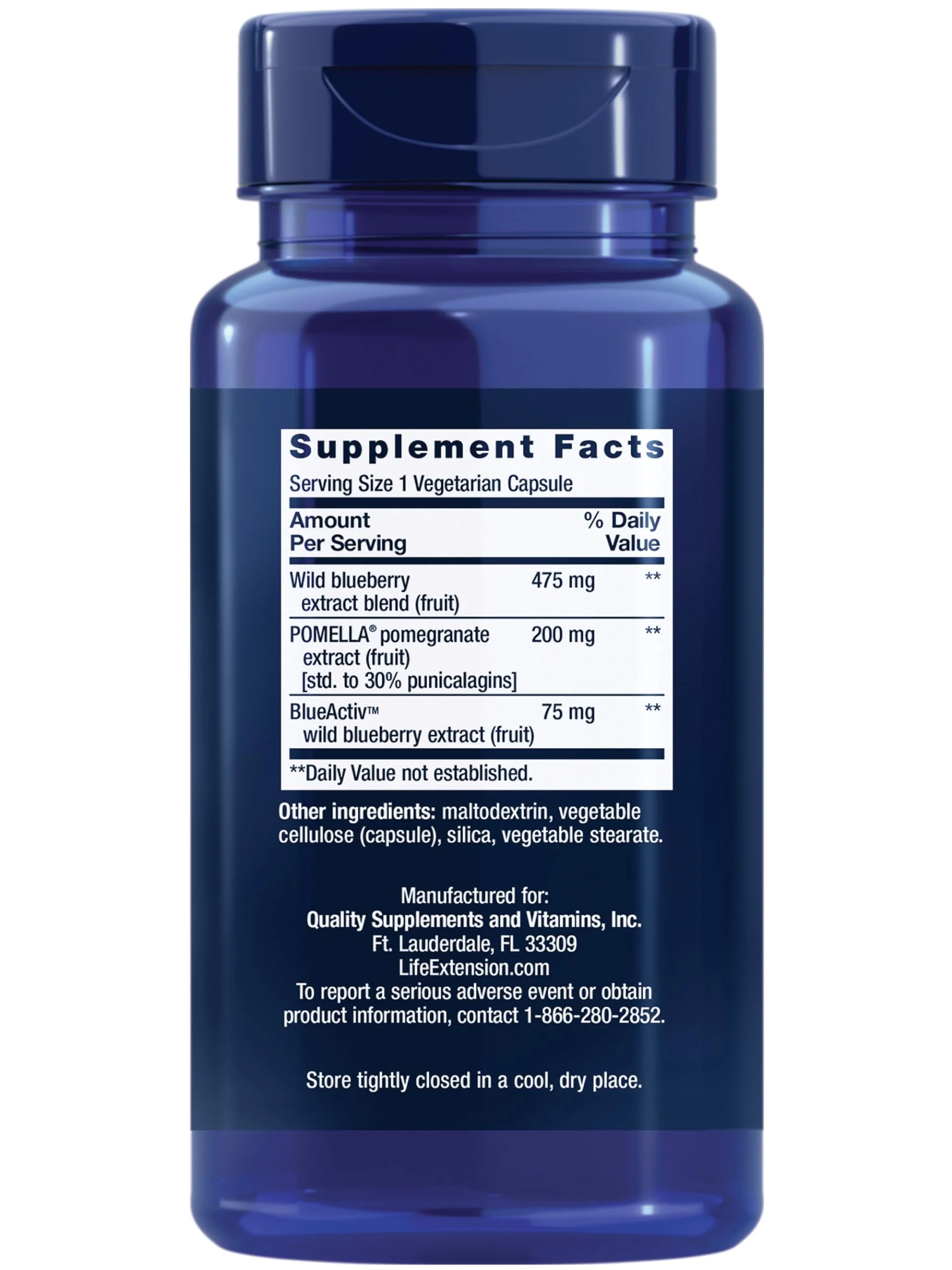 Life Extension Blueberry Extract and Pomegranate, arterial health support, antioxidant defense, gluten-free, non-GMO, vegetarian, 60 vegetarian capsules - Image 9