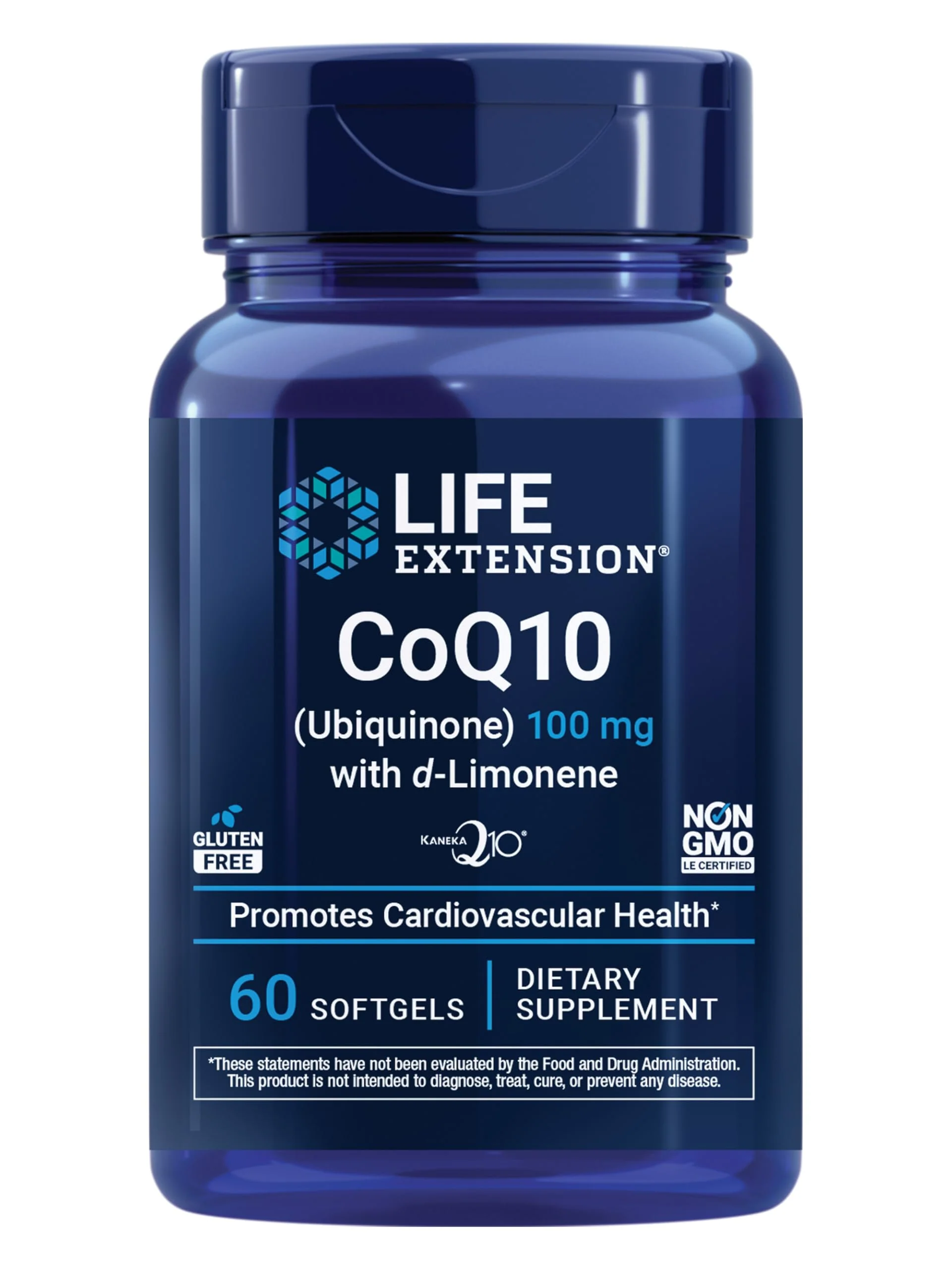 Life Extension CoQ10 (Ubiquinone) with d-Limonene – Heart Health, Fight General Fatigue, Better Absorption – Gluten-Free, Non-GMO – 60 Softgels
