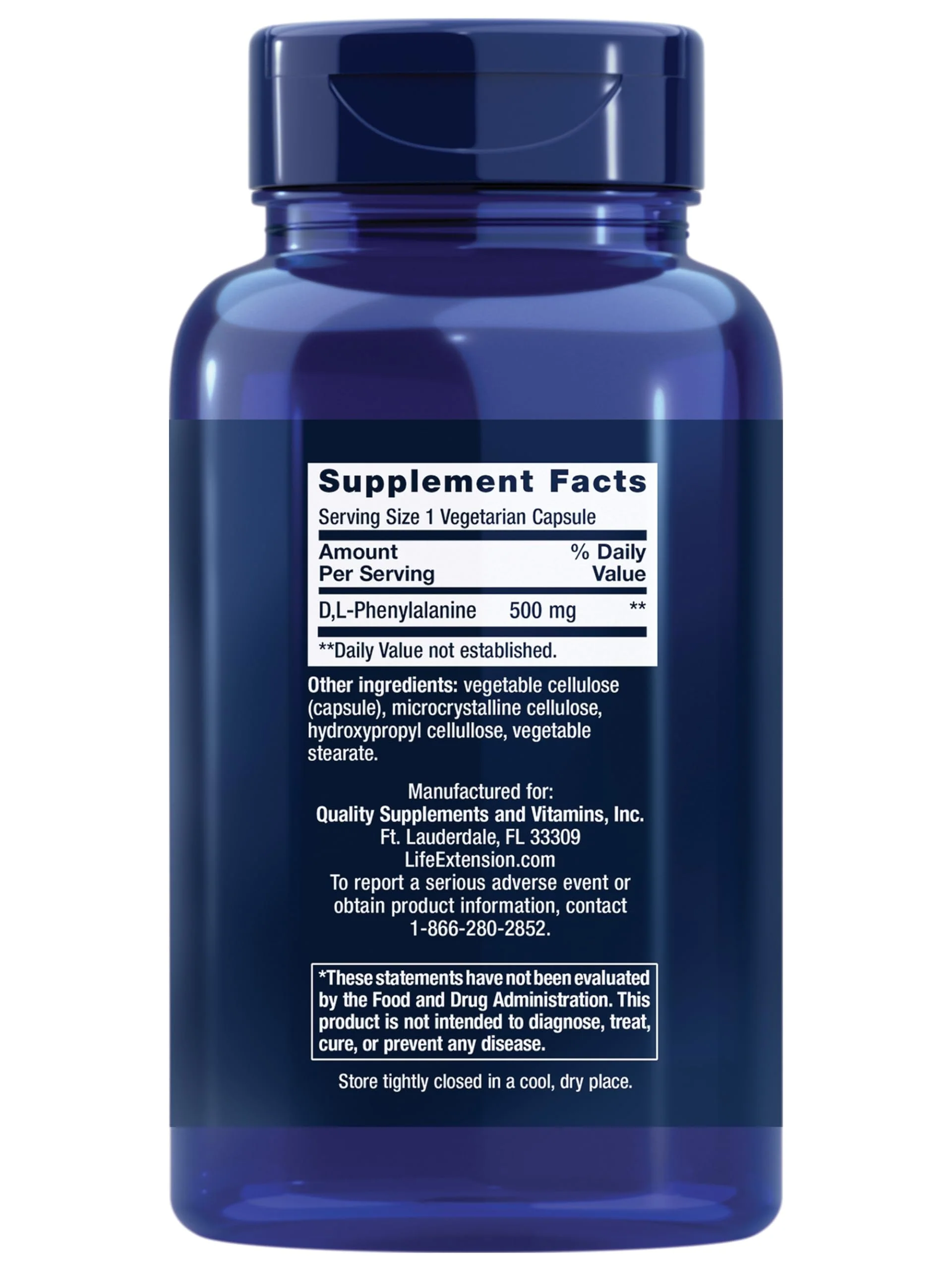 Life Extension D, L-Phenylalanine Capsules, 500 mg – Supports Mood Health, Promotes Neurotransmitter Health – Gluten-Free, Non-GMO, Vegetarian – 100 Capsules - Image 9