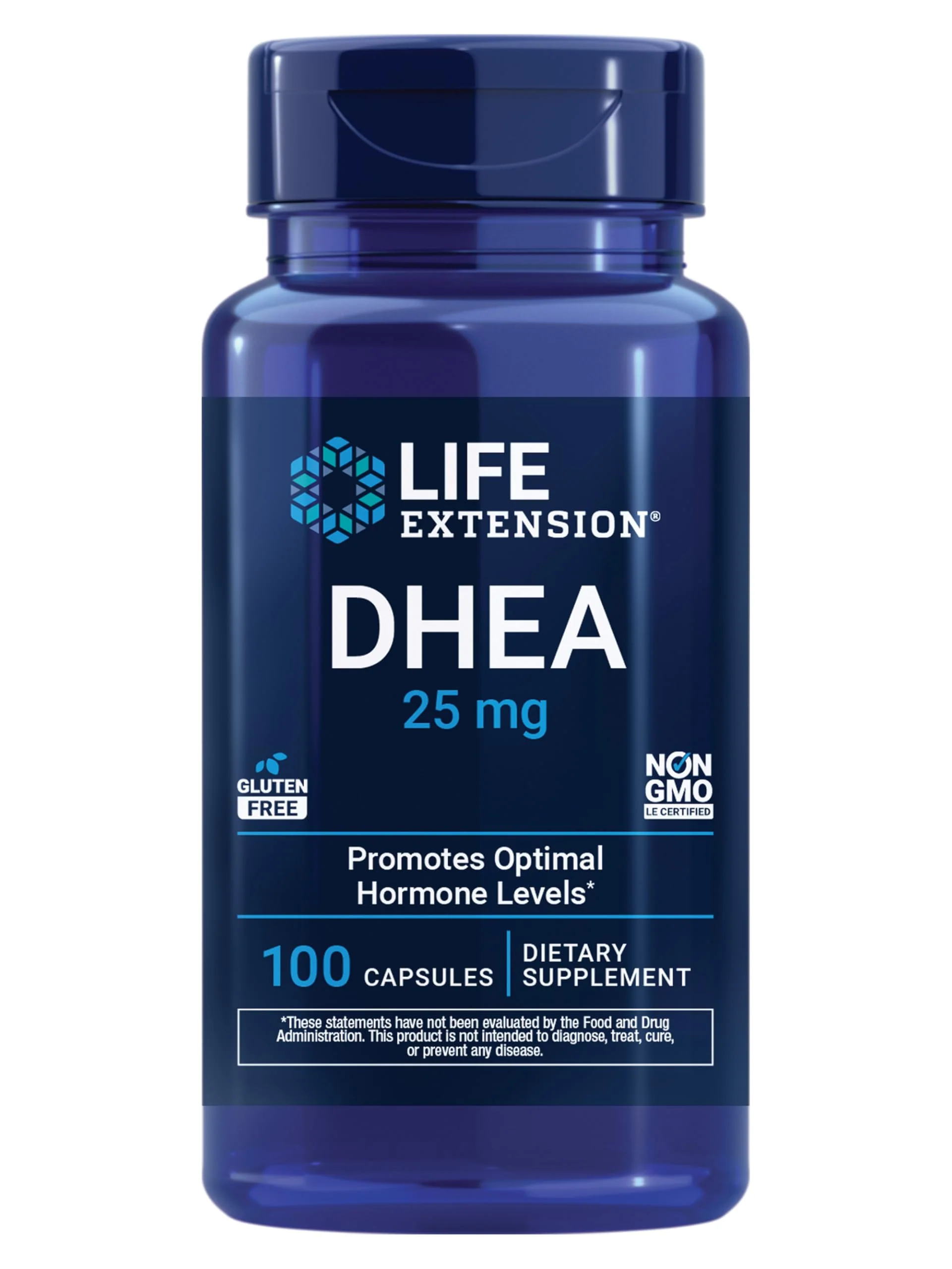 Life Extension DHEA 25 mg – Supplement for Hormone Balance, Immune Support, Sexual Health, Bone & Cardiovascular Health and Anti-Aging and Mood Support – Gluten-Free, Non-GMO – 100 Capsules