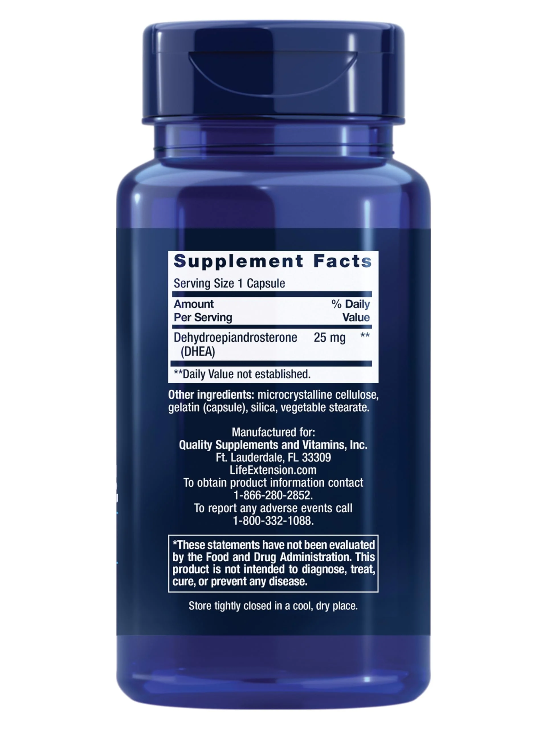 Life Extension DHEA 25 mg – Supplement for Hormone Balance, Immune Support, Sexual Health, Bone & Cardiovascular Health and Anti-Aging and Mood Support – Gluten-Free, Non-GMO – 100 Capsules - Image 9