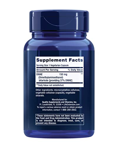 Life Extension DMAE Bitartrate, Supports neurotransmitter Production, 6-Month Supply, Gluten-Free, Non-GMO, Vegetarian, 200 Capsules - Image 10
