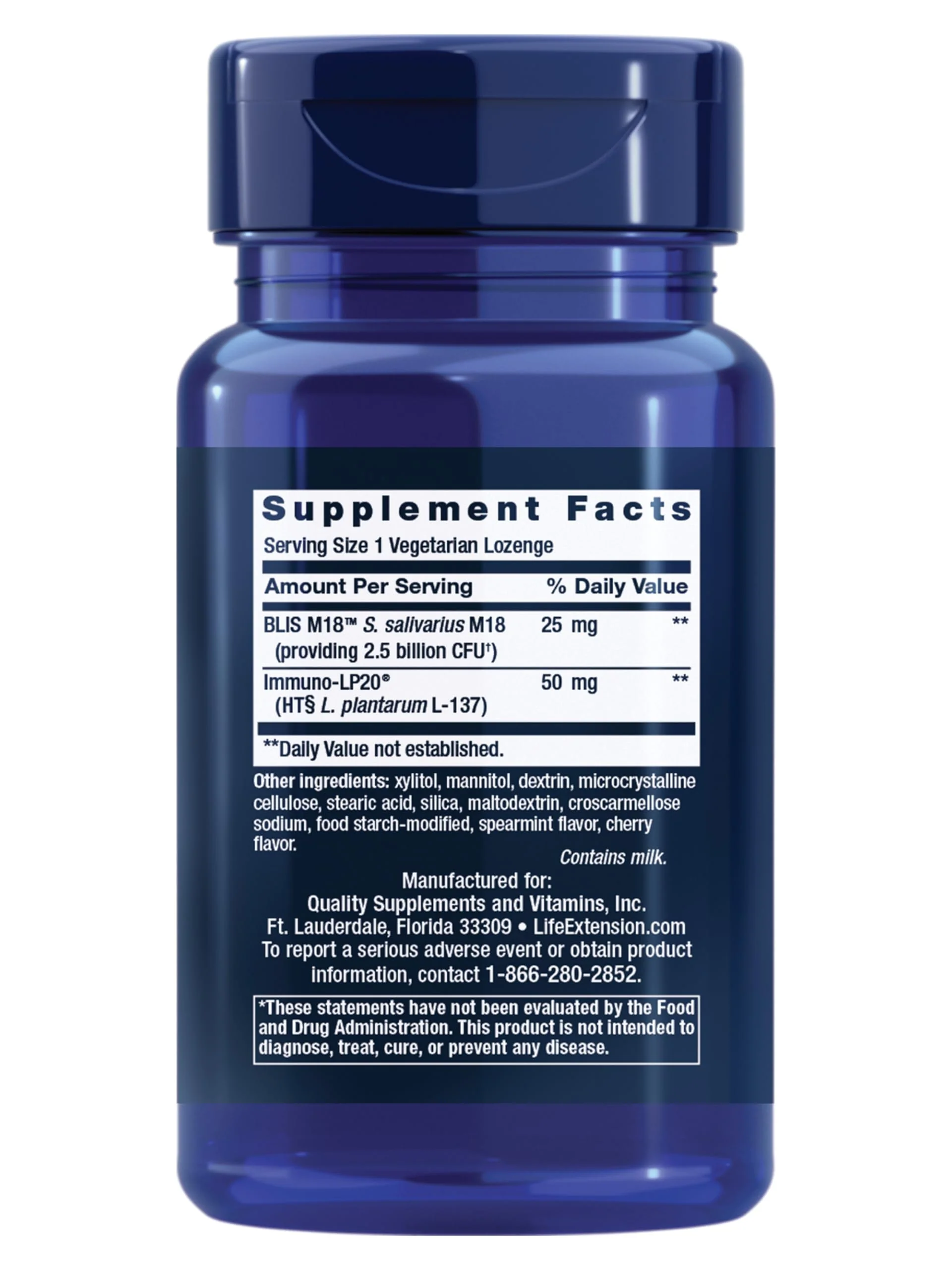Life Extension FLORASSIST® Probiotic Oral Hygiene, Oral probiotic for Teeth and Gums, pH Levels, Dental Hygiene, Immune Support, BLIS M18™, Once Daily, Gluten Free, Vegetarian, 30 lozenges - Image 9