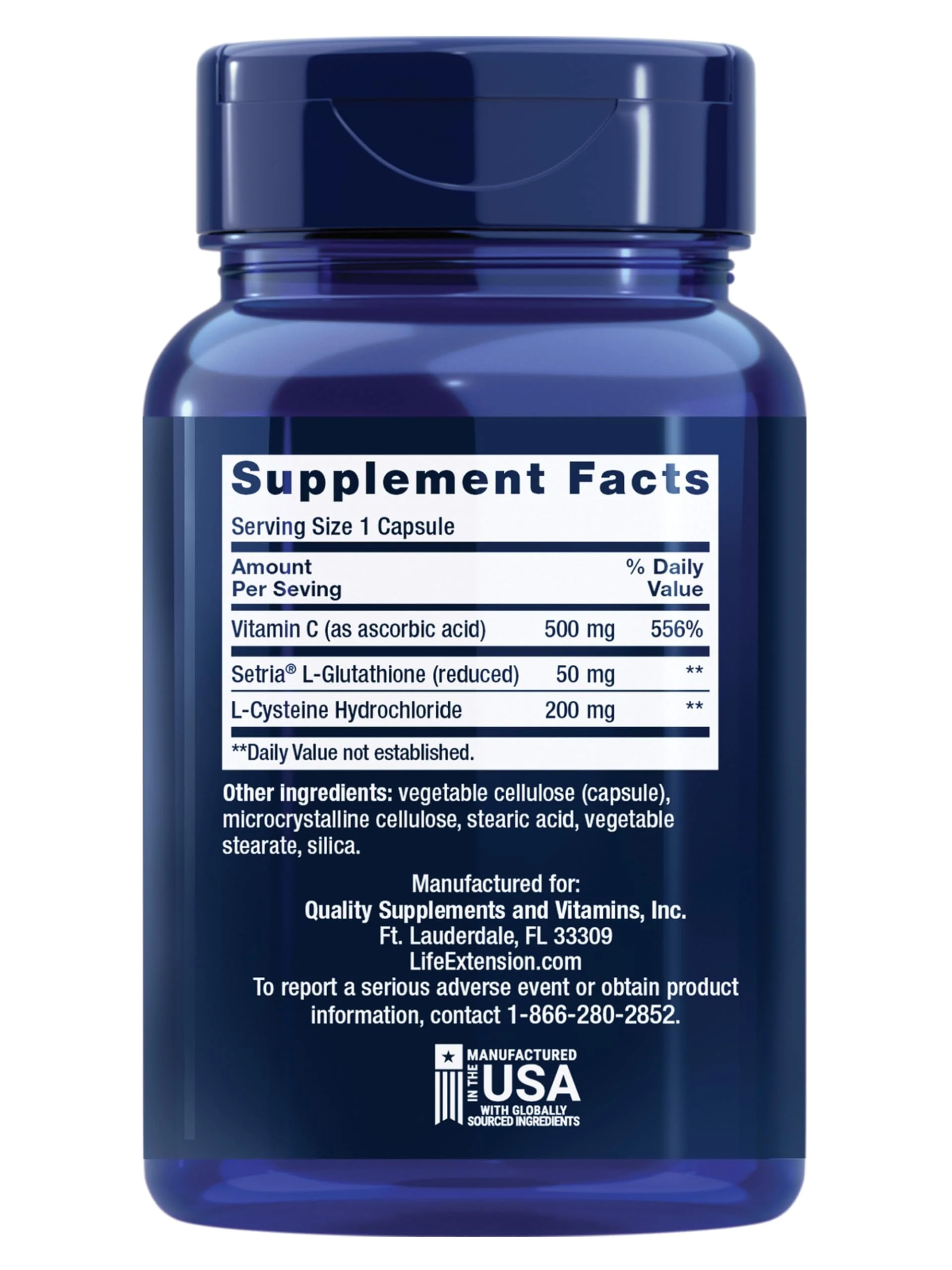 Life Extension Glutathione, Cysteine & C, 500 mg of Vitamin C, Powerful antioxidant Supplement to Support Liver Health, Gluten-Free, Non-GMO, 100 Capsules - Image 9