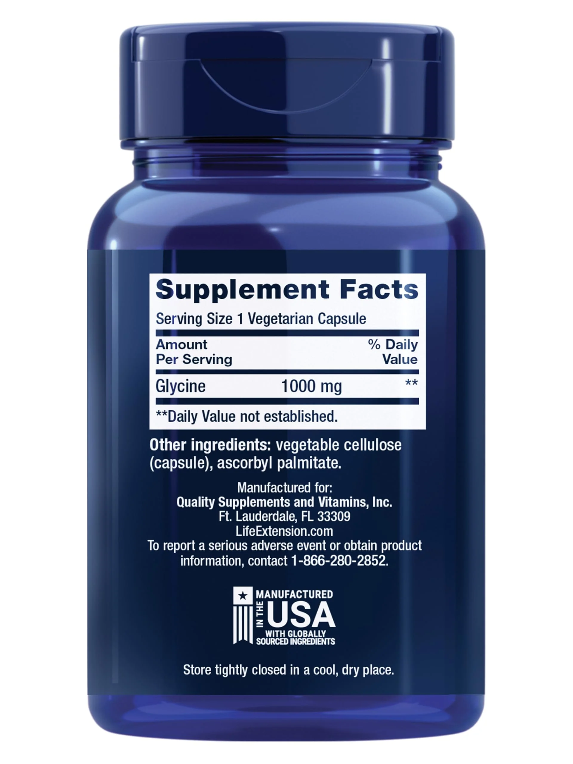 Life Extension Glycine, 1000 mg, Amino Acid That Promotes Healthy Sleep, Gluten-Free, Non-GMO, Vegetarian, 100 Capsules - Image 9